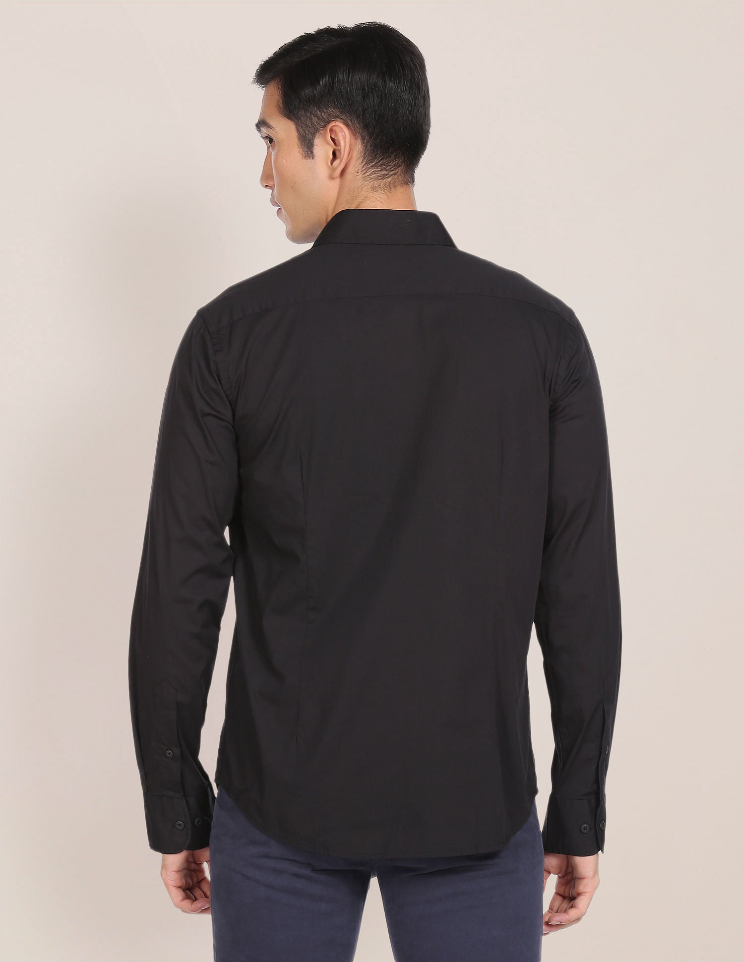 Men Black Slim Fit Solid Casual Shirt Black - U.S. POLO ASSN. | Large