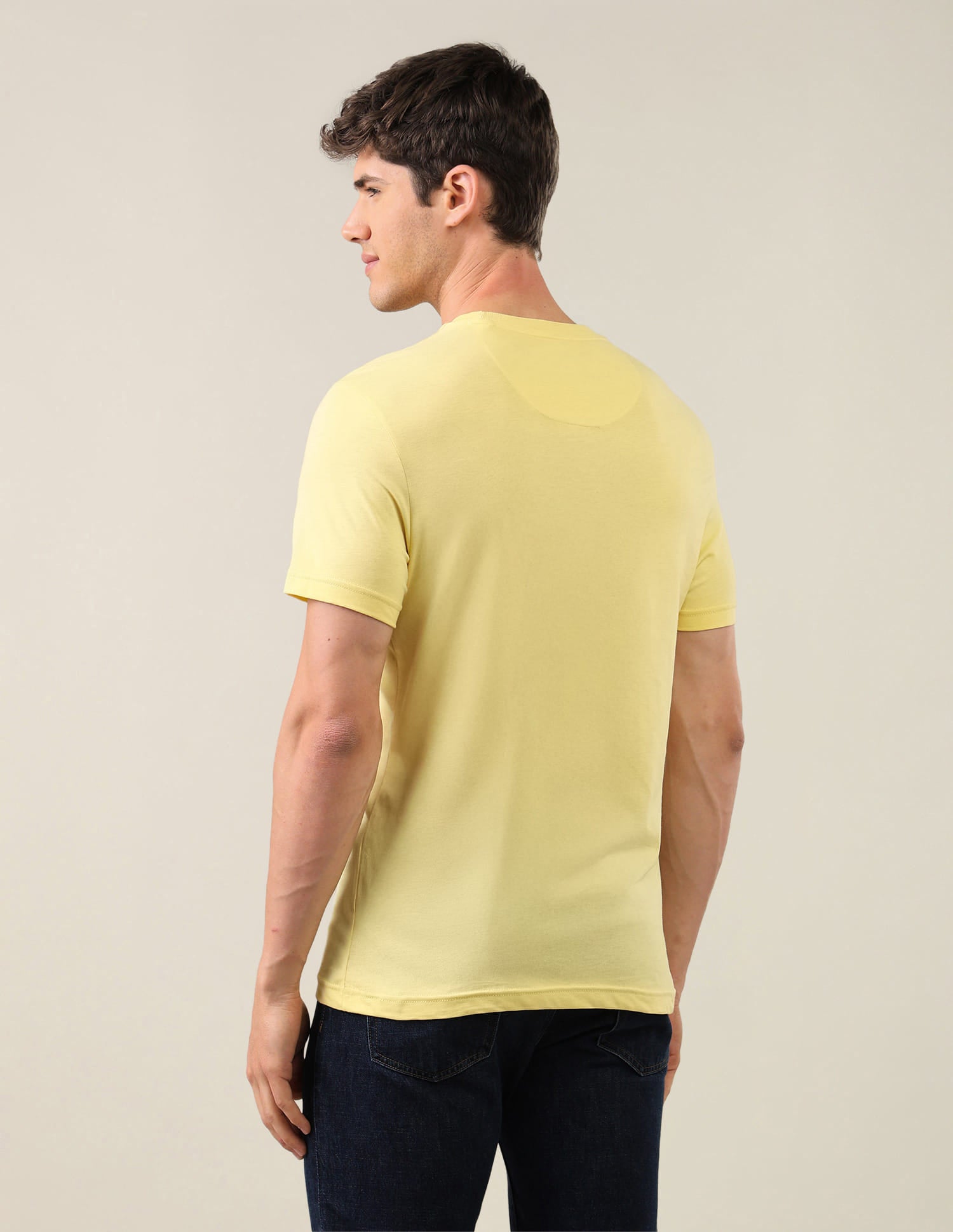 Solid Regular Fit T-Shirt Yellow - U.S. Polo Assn. India | Large