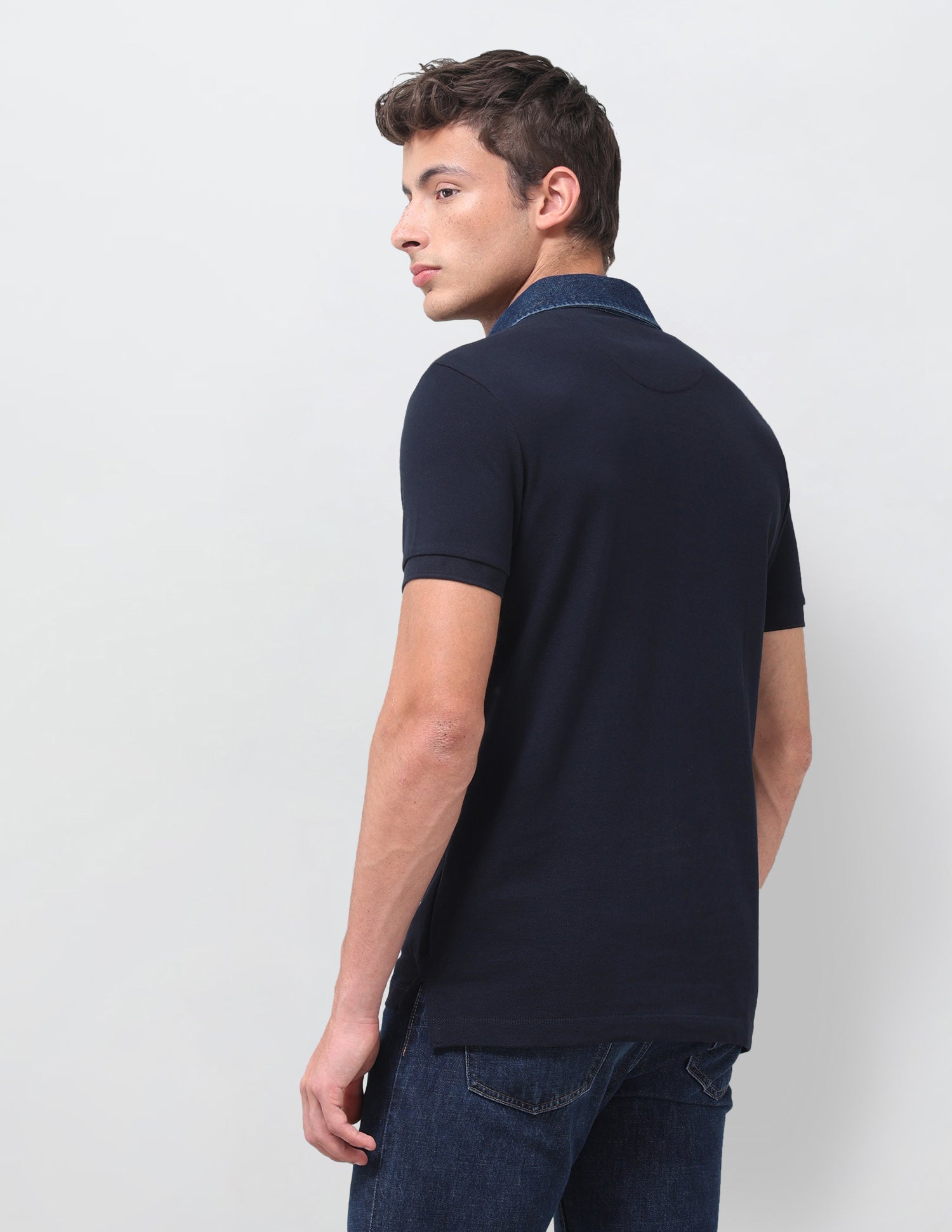Solid Slim Fit Polo Shirt Navy - U.S. Polo Assn. India | Large