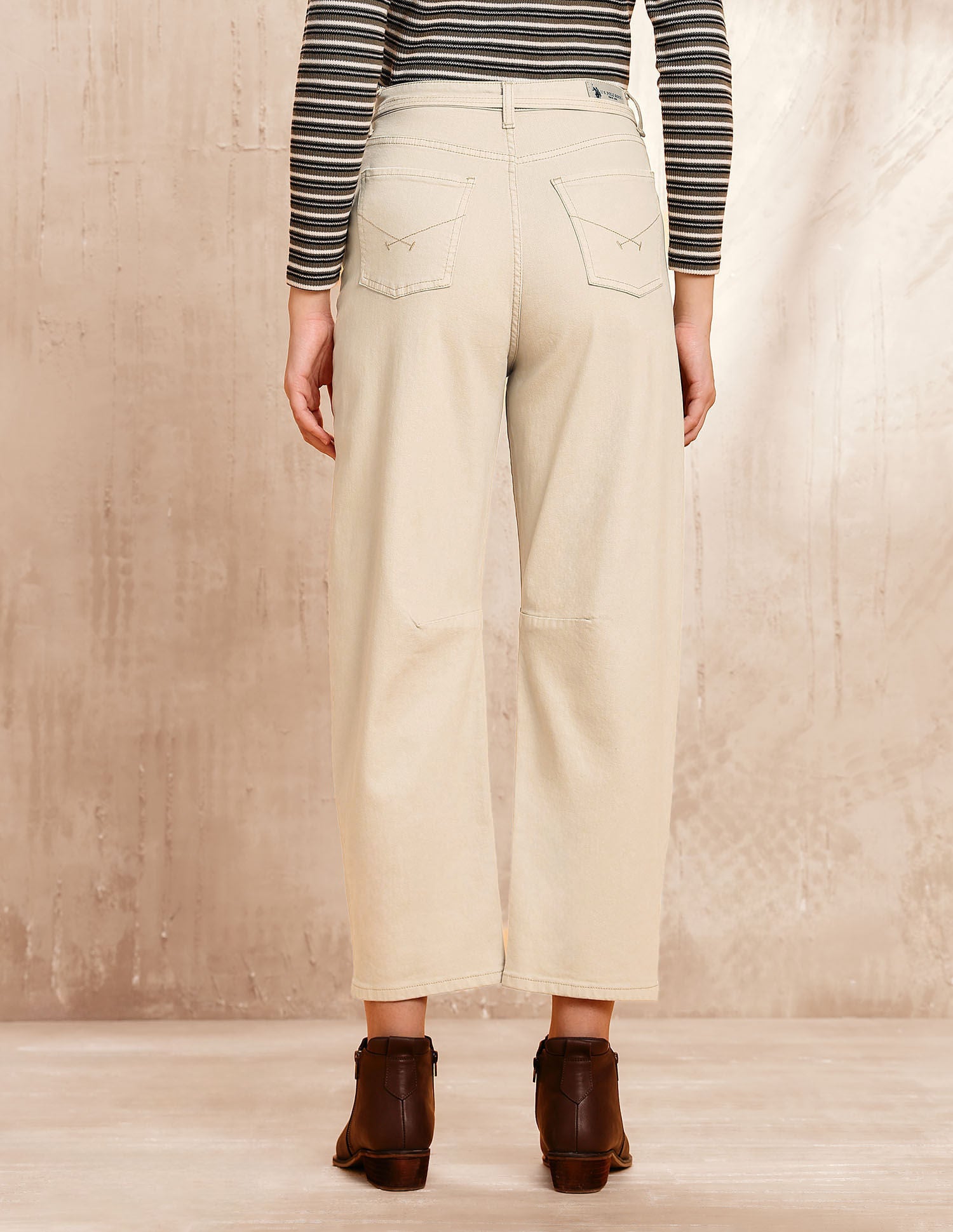 High Rise Barrel Fit Jeans White - U.S. POLO ASSN. | Large