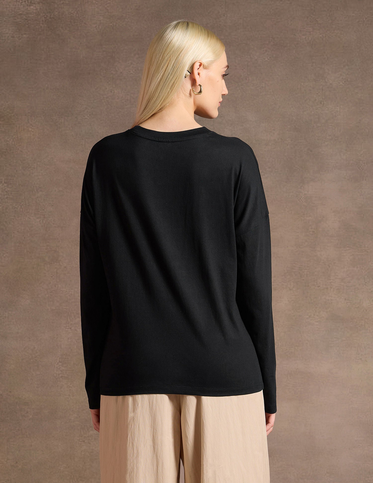 Drop Shoulder Embroidered Cotton T-Shirt Black - U.S. POLO ASSN. | Large