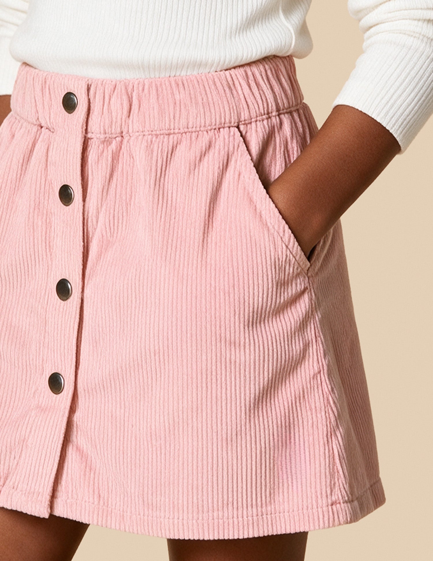 Mid Rise Corduroy Skirt Pink - U.S. Polo Assn. India | Large