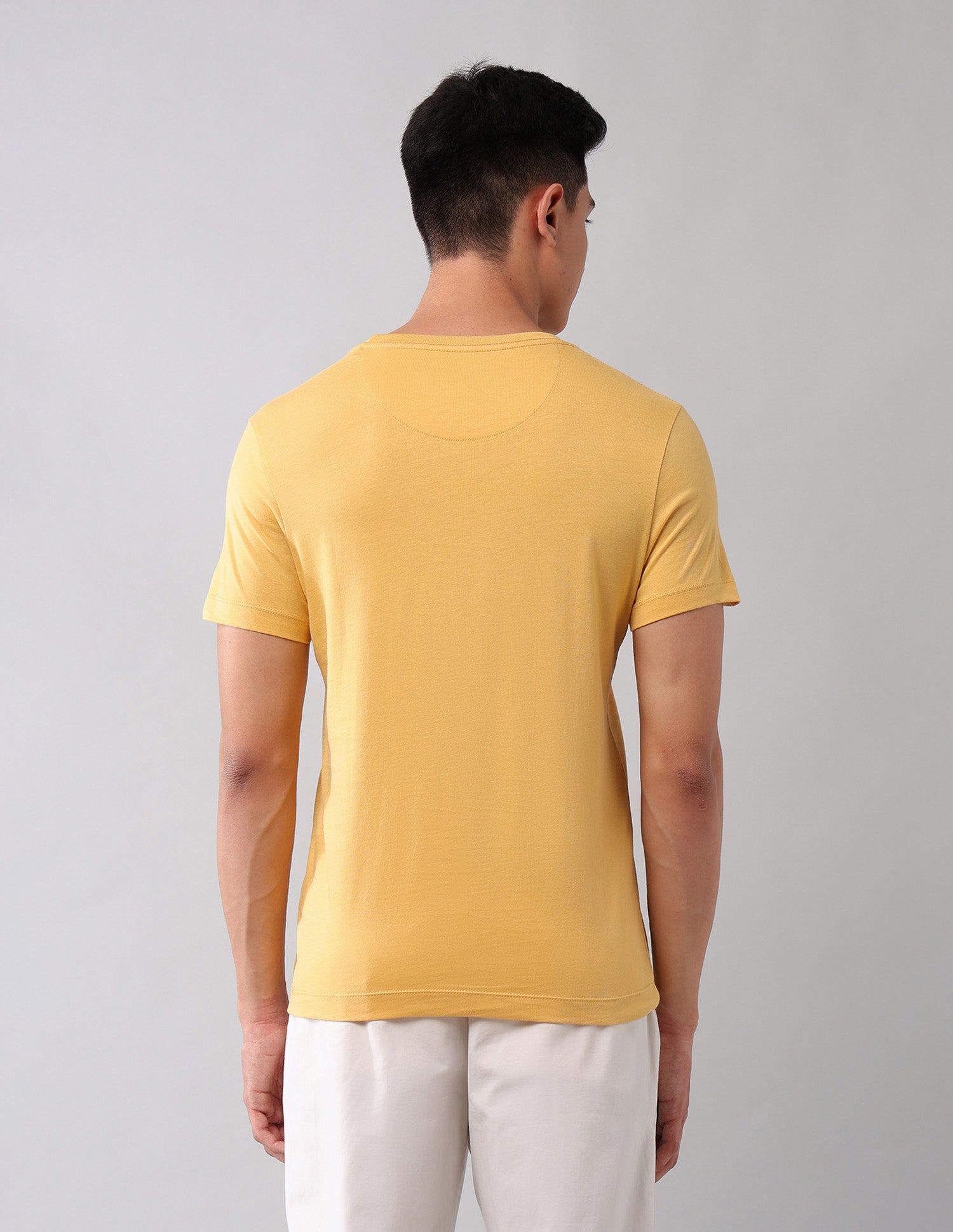 Brand Printed Muscle Fit T-Shirt Yellow - U.S. Polo Assn. India | Large