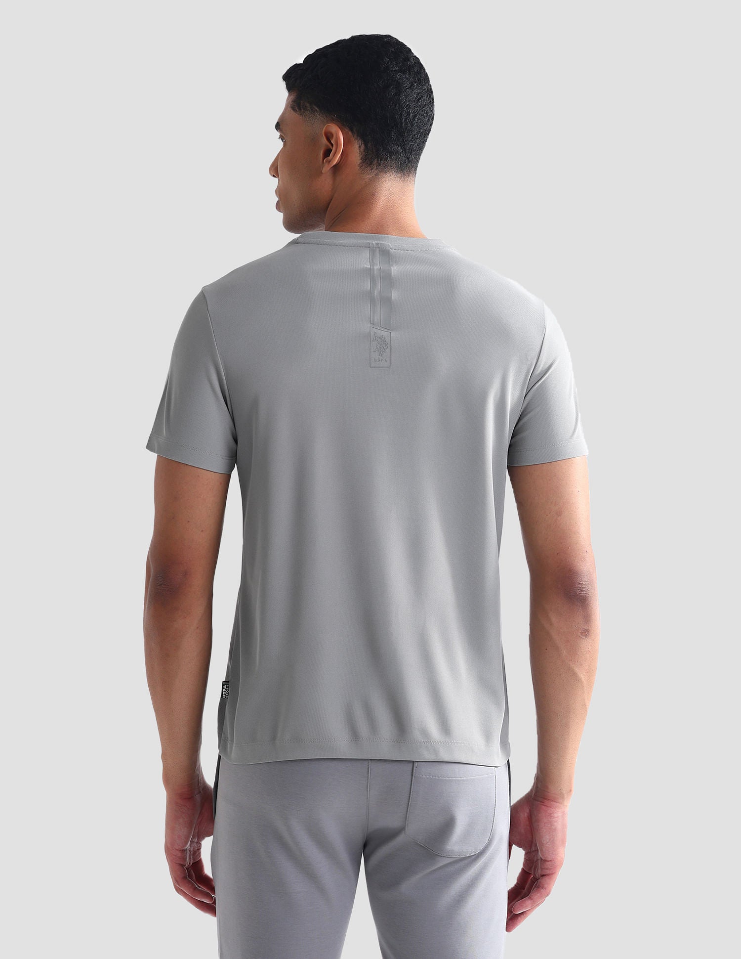 Brand Print Slim T-Shirt Grey - U.S. Polo Assn. India | Large