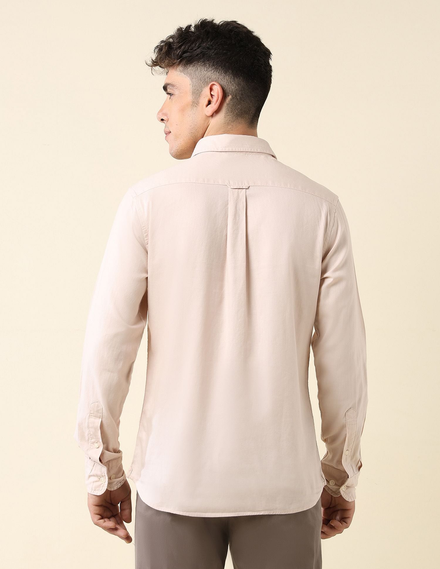 Tailored Fit Dobby Shirt Ivory - U.S. Polo Assn. India | Large