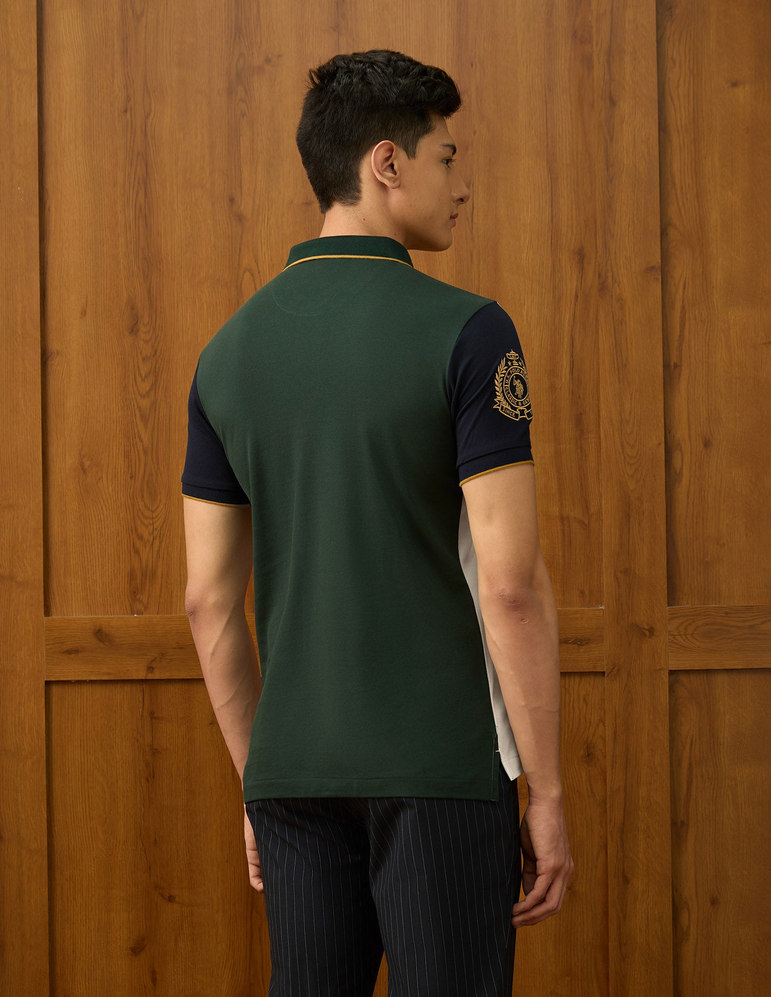 Pure Cotton Varsity Polo Shirt Off White - U.S. POLO ASSN. | Large