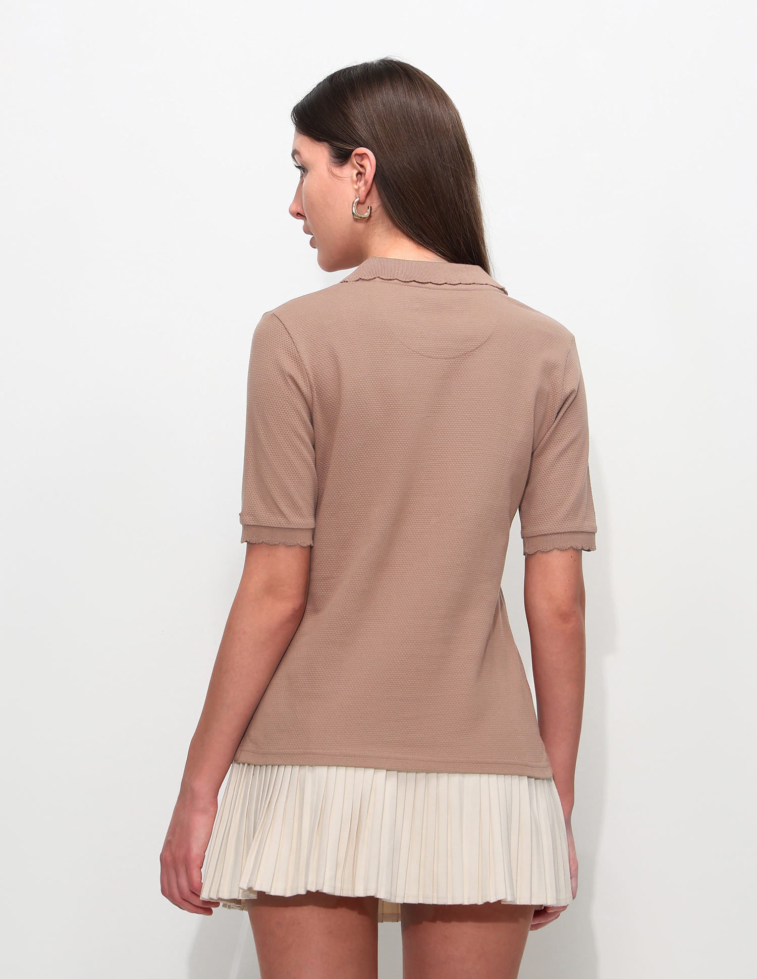 Regular Fit Textured Polo Shirt Light Brown - U.S. Polo Assn. India | Large