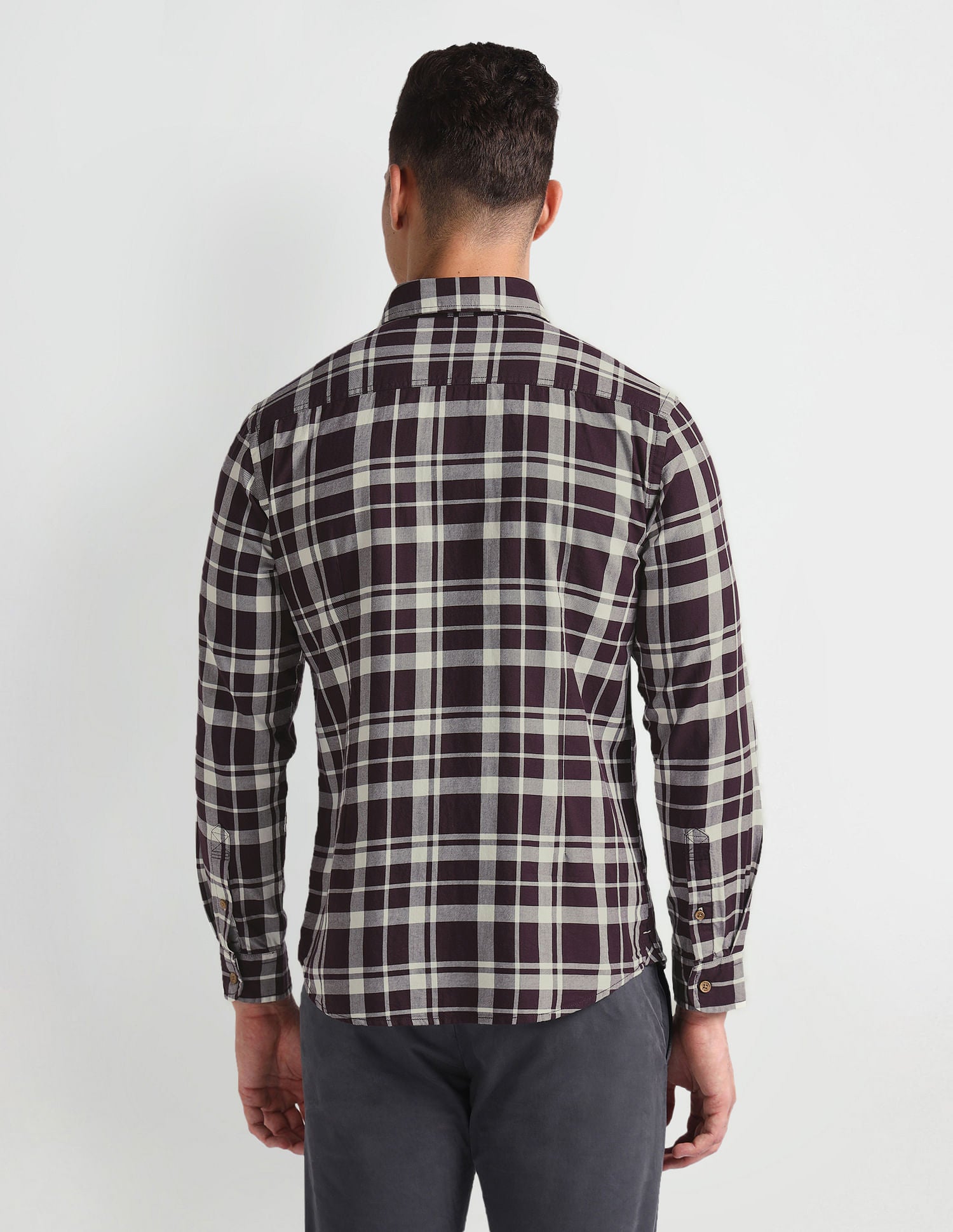 Tartan Check Twill Shirt Wine - U.S. Polo Assn. India | Large