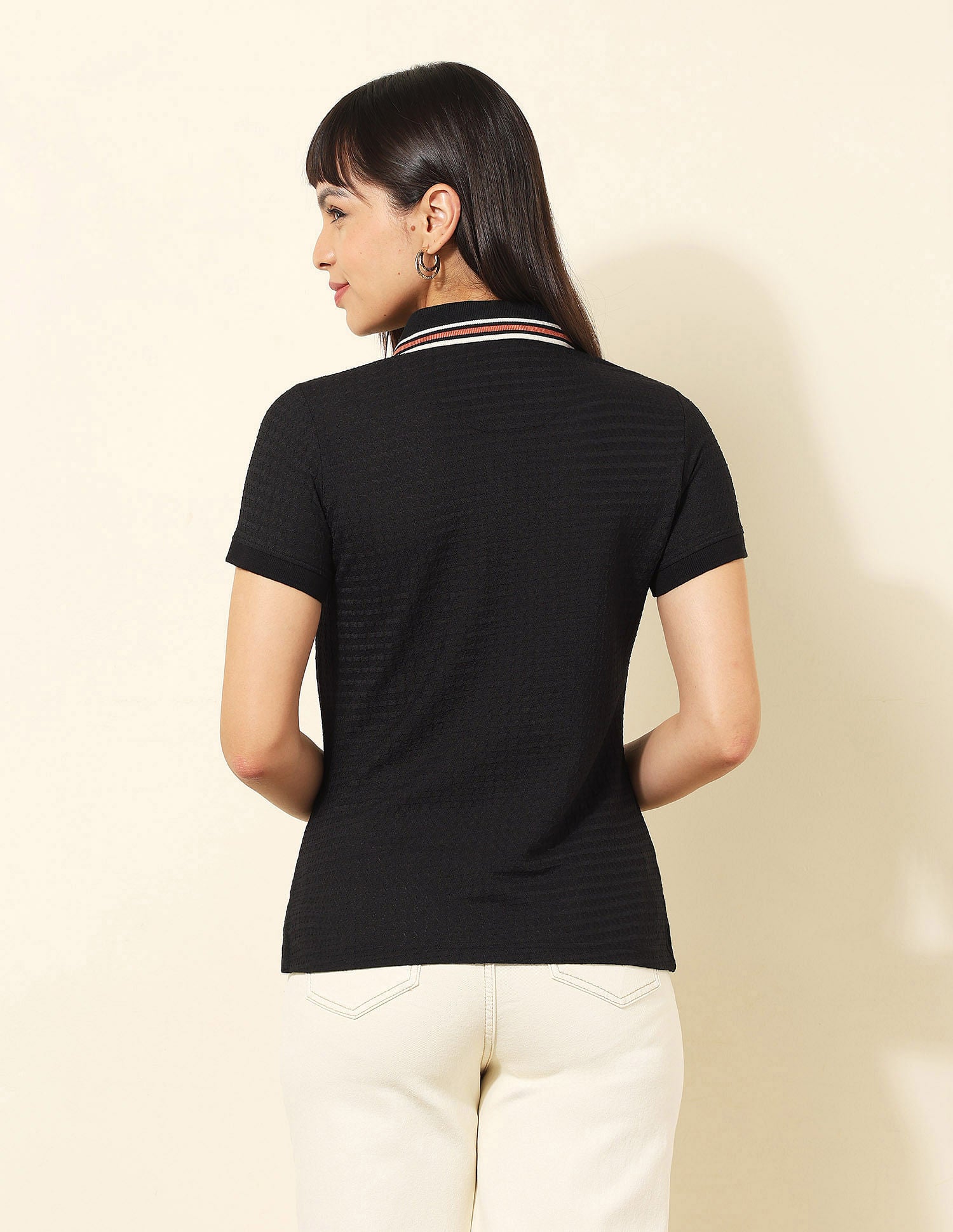 Regular Fit Textured Polo Shirt Black - U.S. POLO ASSN. | Large