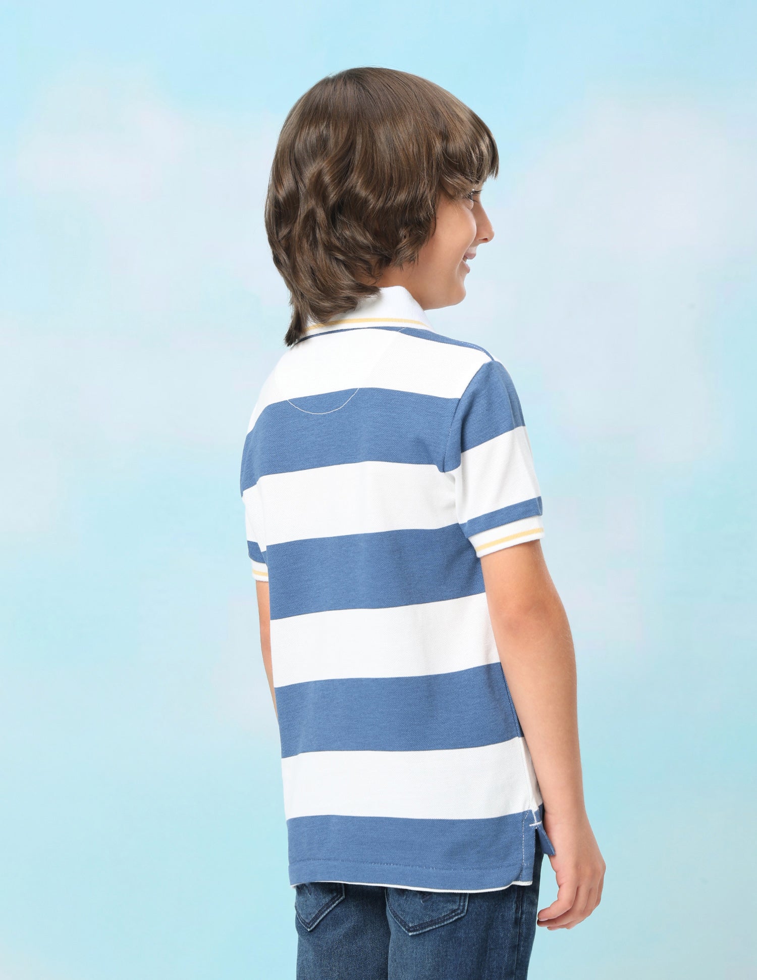 Horizontal Striped Regular Fit Polo Shirt Blue - U.S. Polo Assn. India | Large