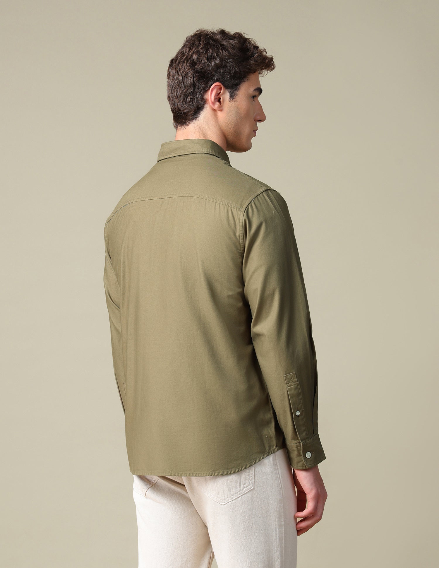Twill Regular Fit Shirt Khaki - U.S. Polo Assn. India | Large