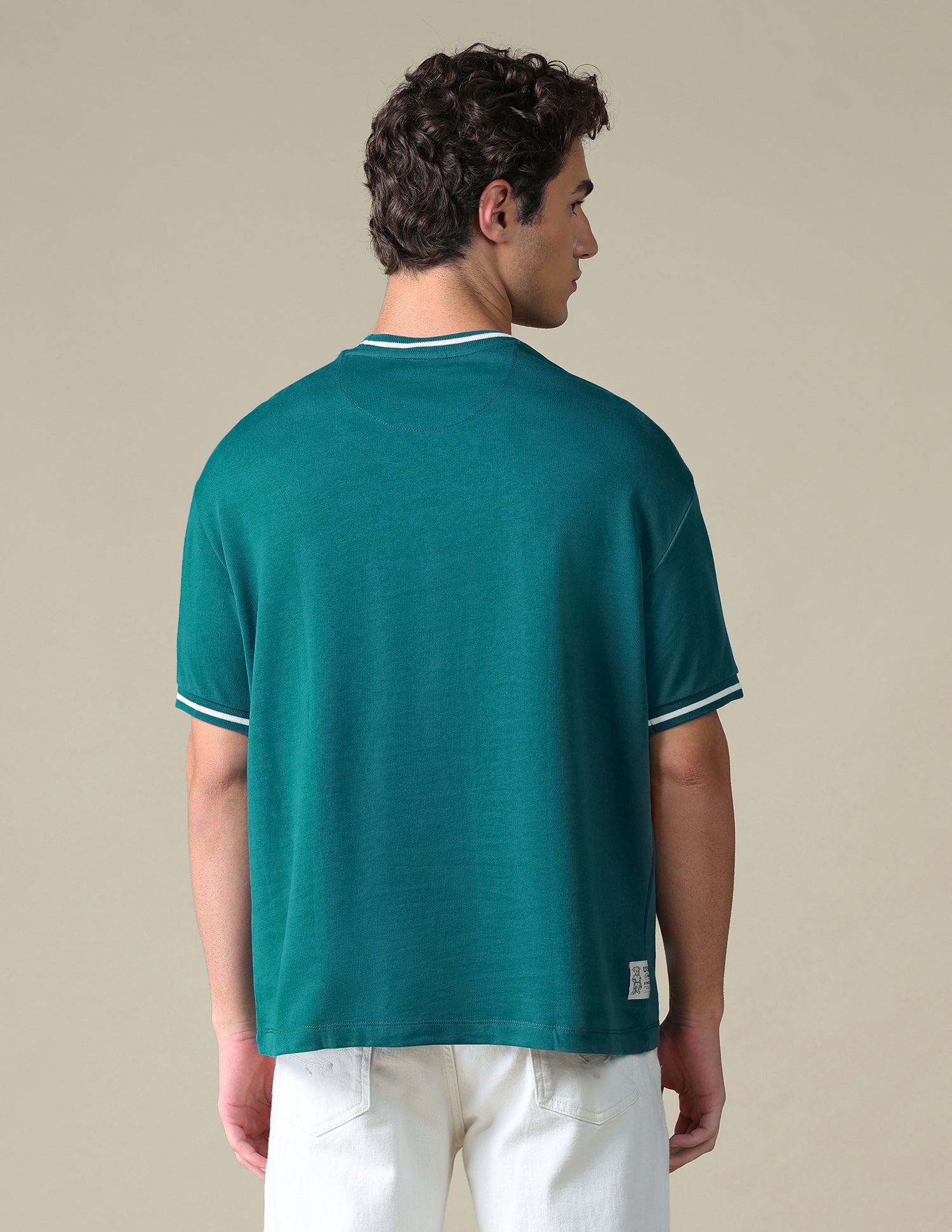 Relaxed Fit Solid T-Shirt Teal - U.S. Polo Assn. India | Large