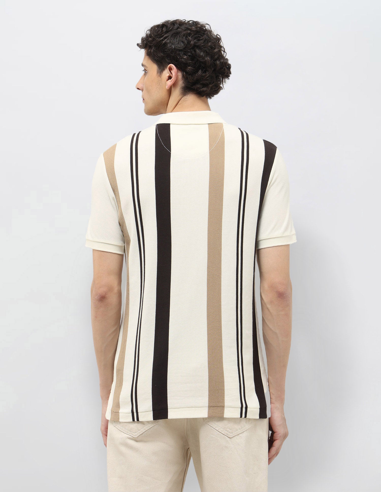 Vertical Striped Regular Fit Polo Shirt Dark Brown - U.S. POLO ASSN. | Large