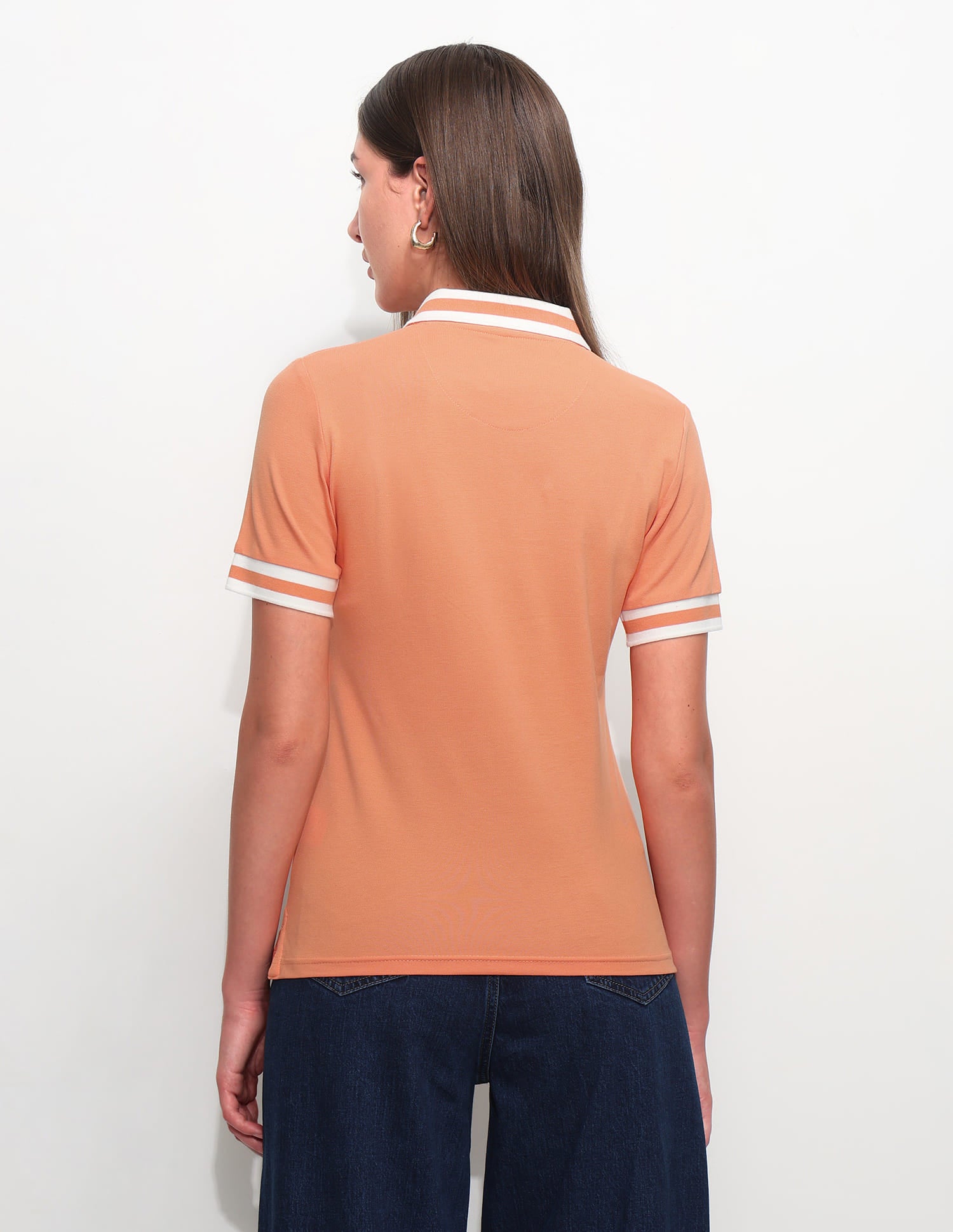 Regular Fit Solid Polo Shirt Orange - U.S. Polo Assn. India | Large