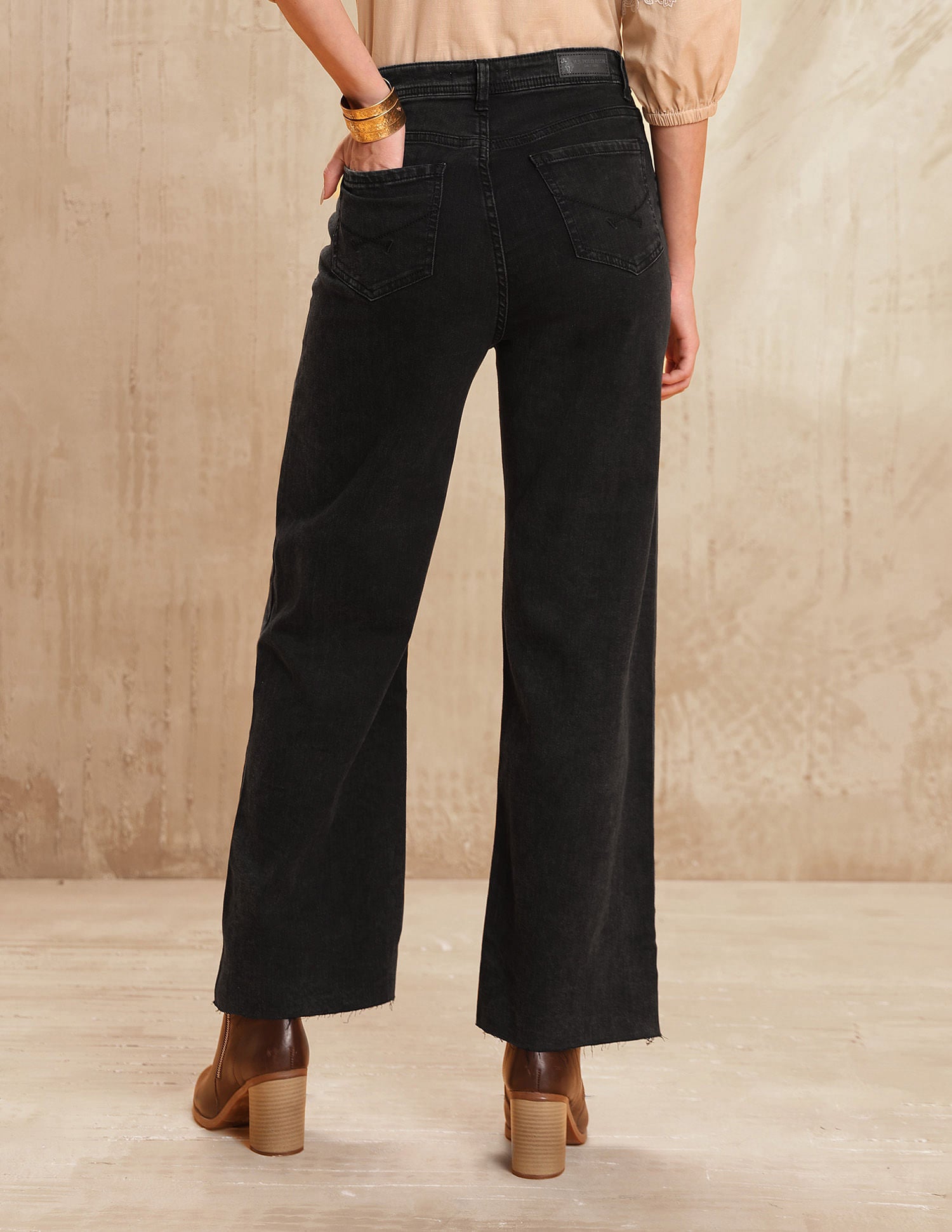 High Rise Wide Leg Jeans Charcoal - U.S. POLO ASSN. | Large