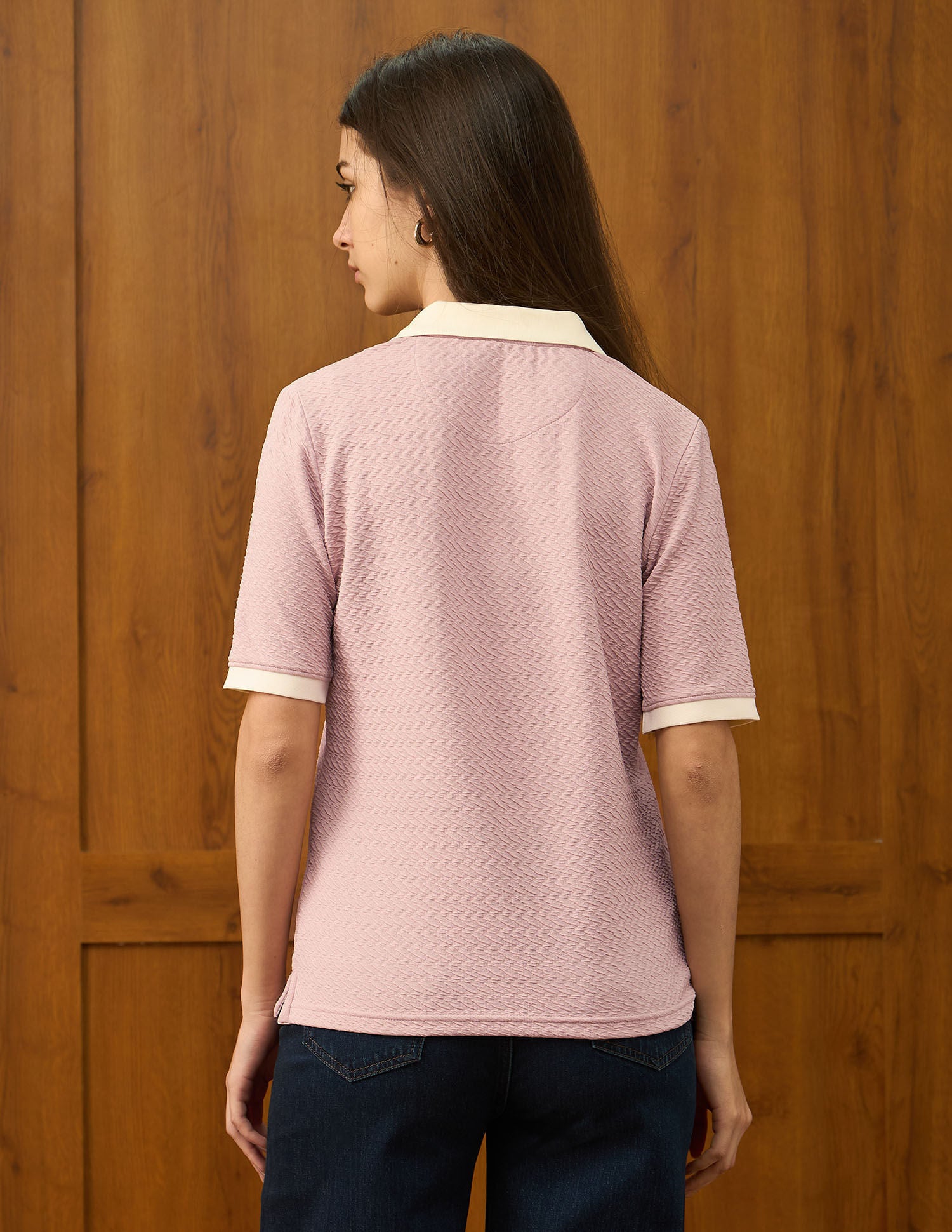 Textured Regular Fit Top Pink - U.S. POLO ASSN. | Large