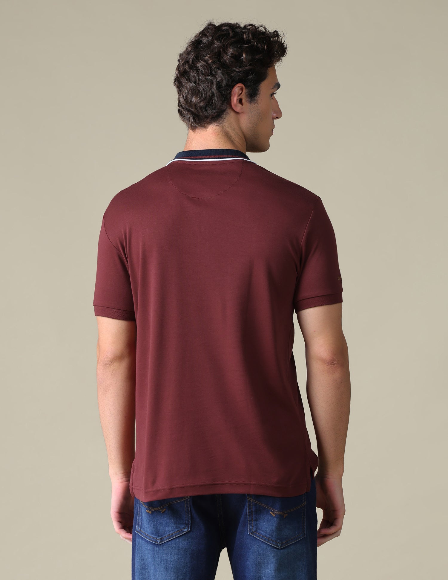 Regular Fit Solid Polo Shirt Wine - U.S. Polo Assn. India | Large