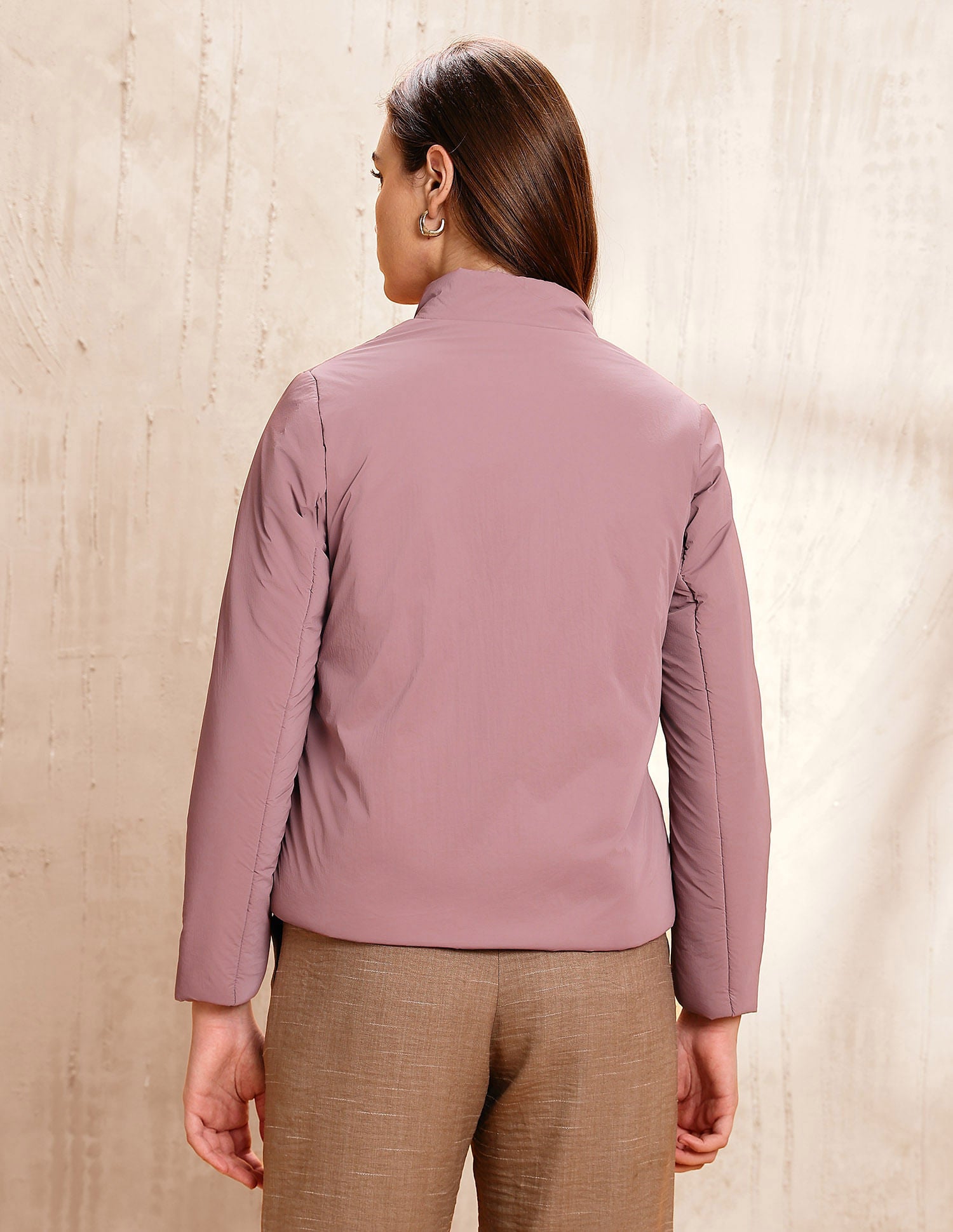 Solid Regular Fit Puffer Jacket Purple - U.S. POLO ASSN. | Large