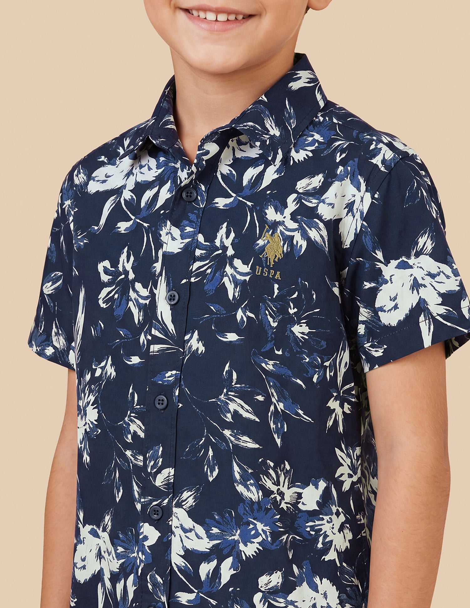 Floral Printed Regular Fit Shirt Navy - U.S. Polo Assn. India | Large