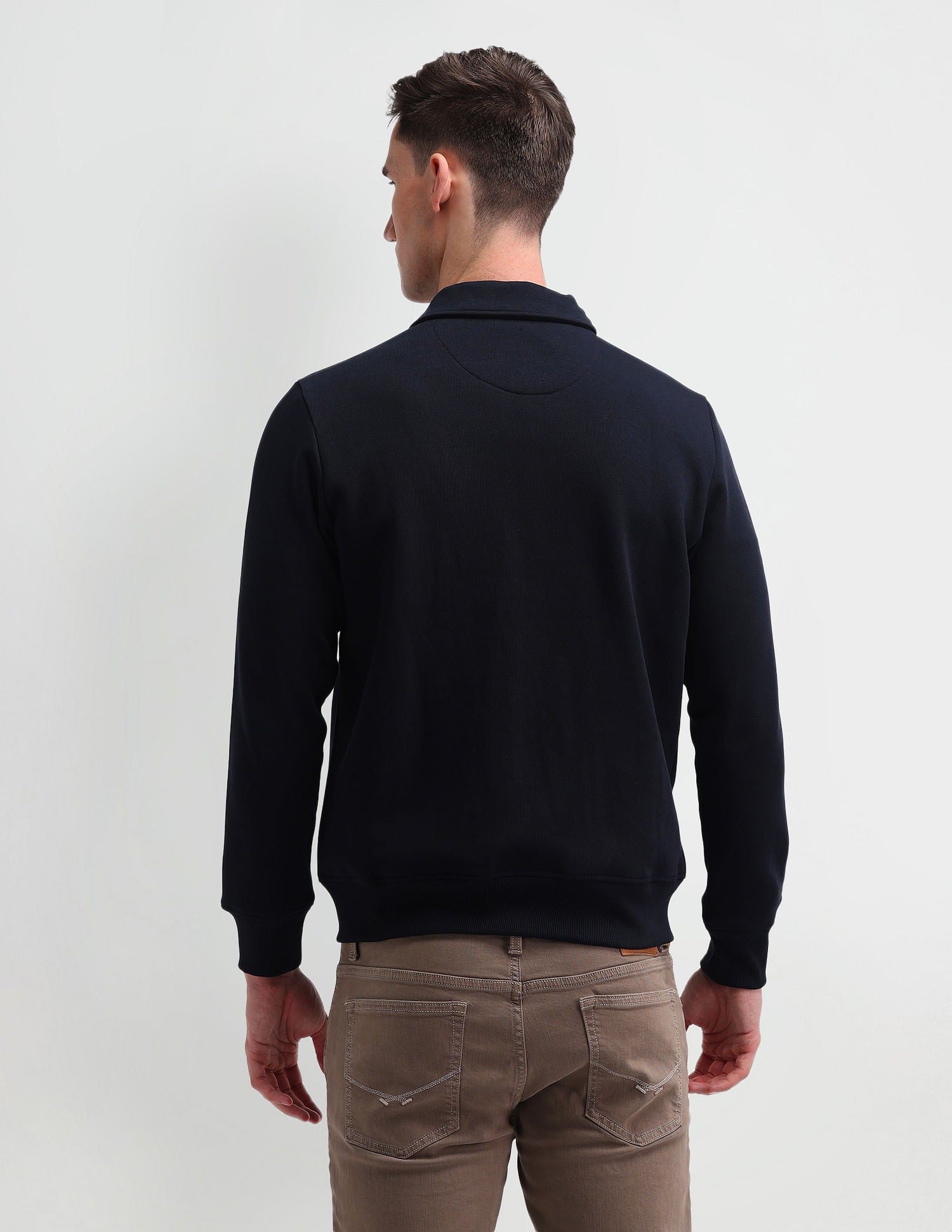High Neck Zip Up Sweatshirt Navy - U.S. Polo Assn. India | Large