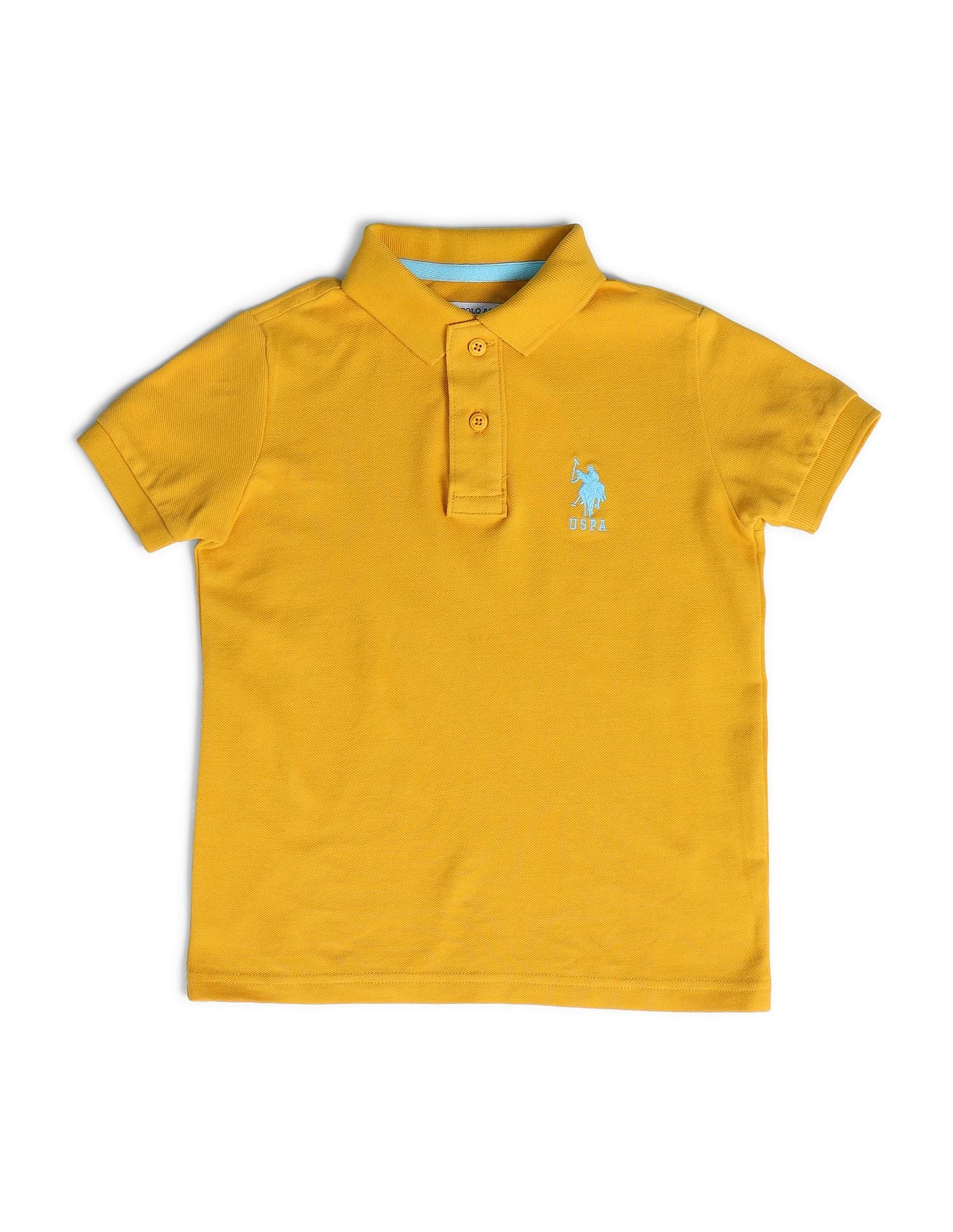 Boys Solid Polo Shirt Medium Yellow - U.S. POLO ASSN. | Large
