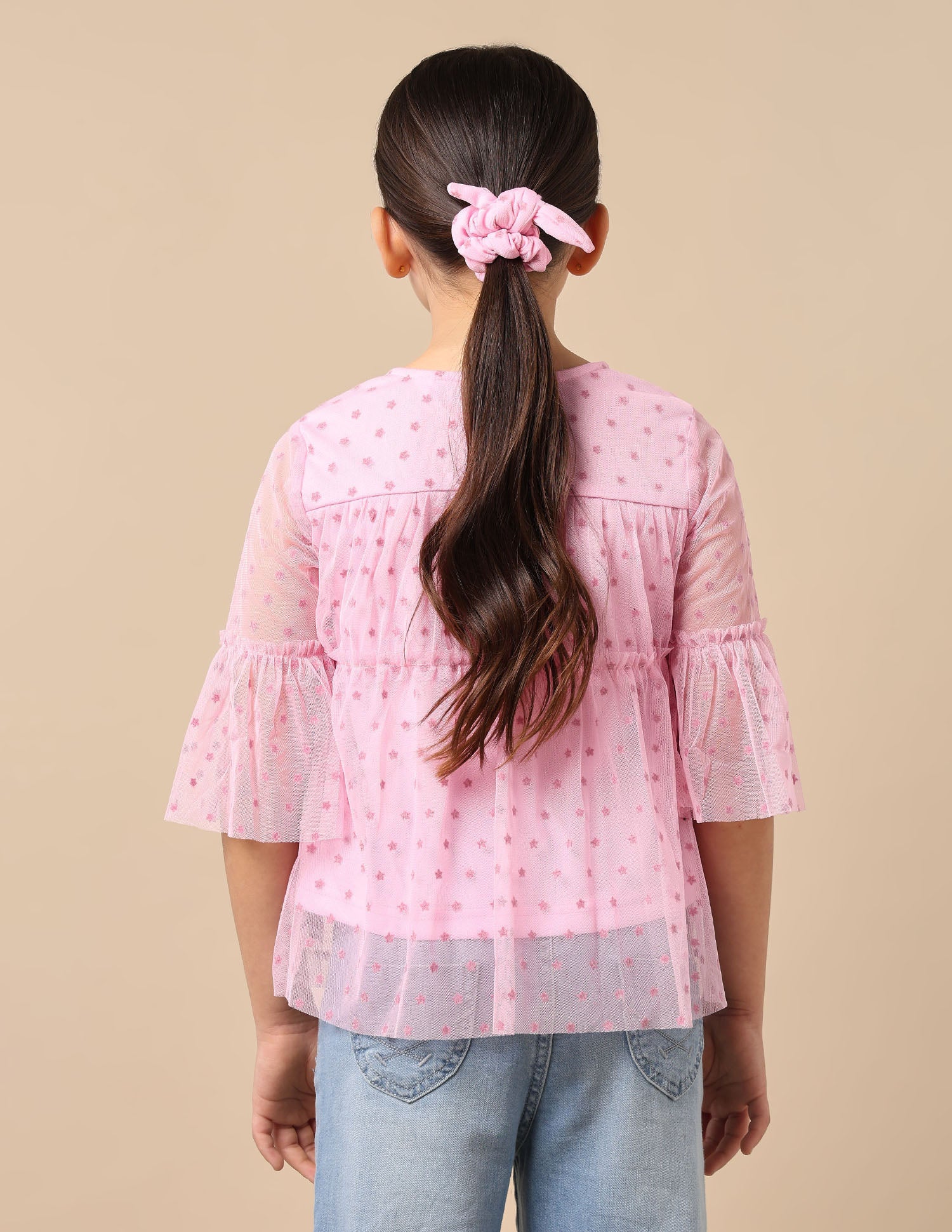 Star Print Tiered Top Light Pink - U.S. POLO ASSN. | Large