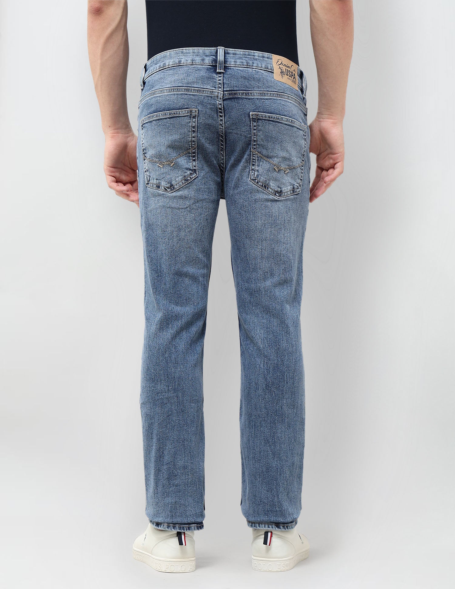 Harold Slim Straight Fit Blue Jeans Light Indigo - U.S. POLO ASSN. | Large