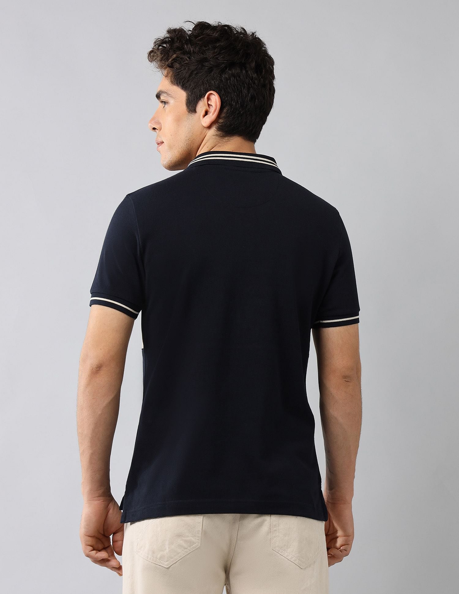 Brand Printed Muscle Fit Polo Shirt Navy - U.S. POLO ASSN. | Large