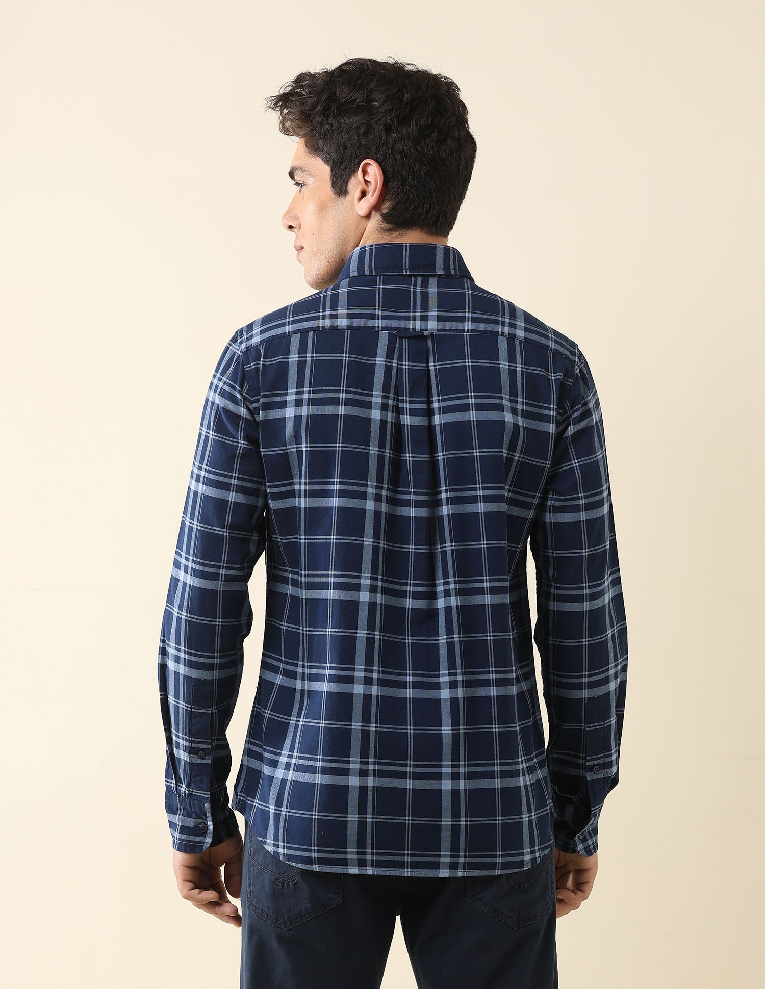 Grid Tattersall Checked Tailored Fit Shirt Navy - U.S. POLO ASSN. | Large