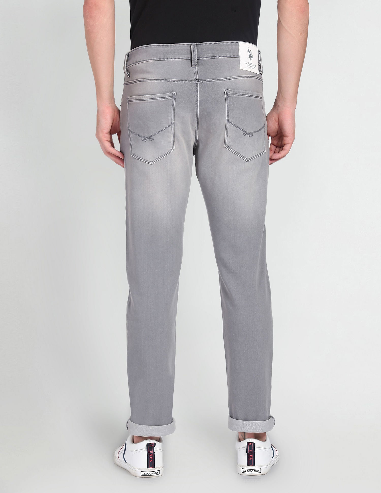 Brandon Slim Tapered Stone Wash Jeans Grey - U.S. POLO ASSN. | Large