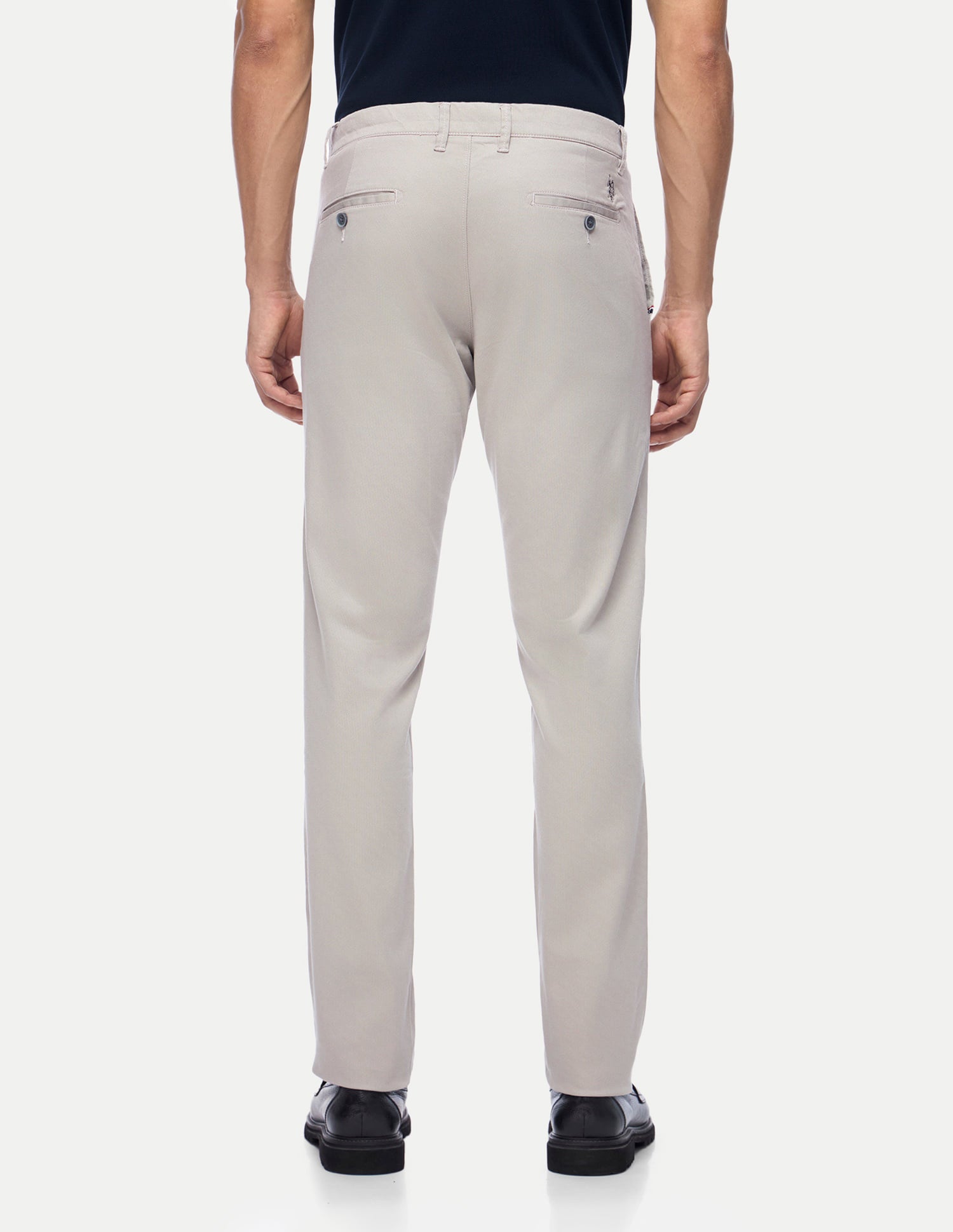 Austin Regular Fit Cotton Stretch Printed Signature Chinos Grey - U.S. Polo Assn. India | Large