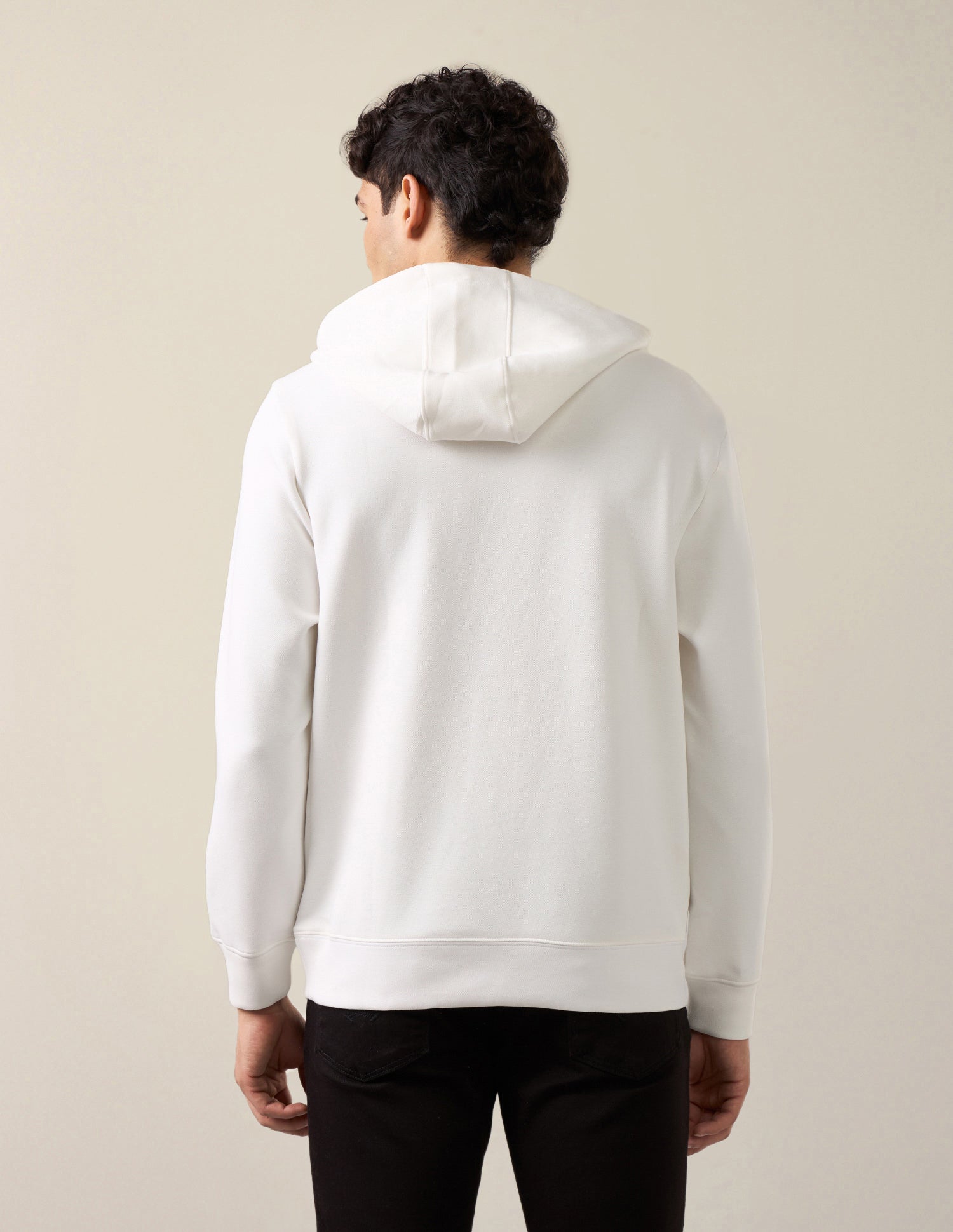 Brand Embossed Regular Fit Sweatshirt Ivory - U.S. Polo Assn. India | Large