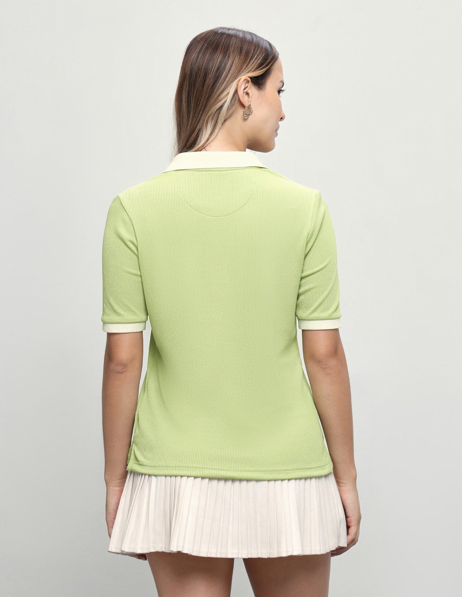 Self Design Vertical Striped Regular Fit Polo Shirt Green - U.S. Polo Assn. India | Large
