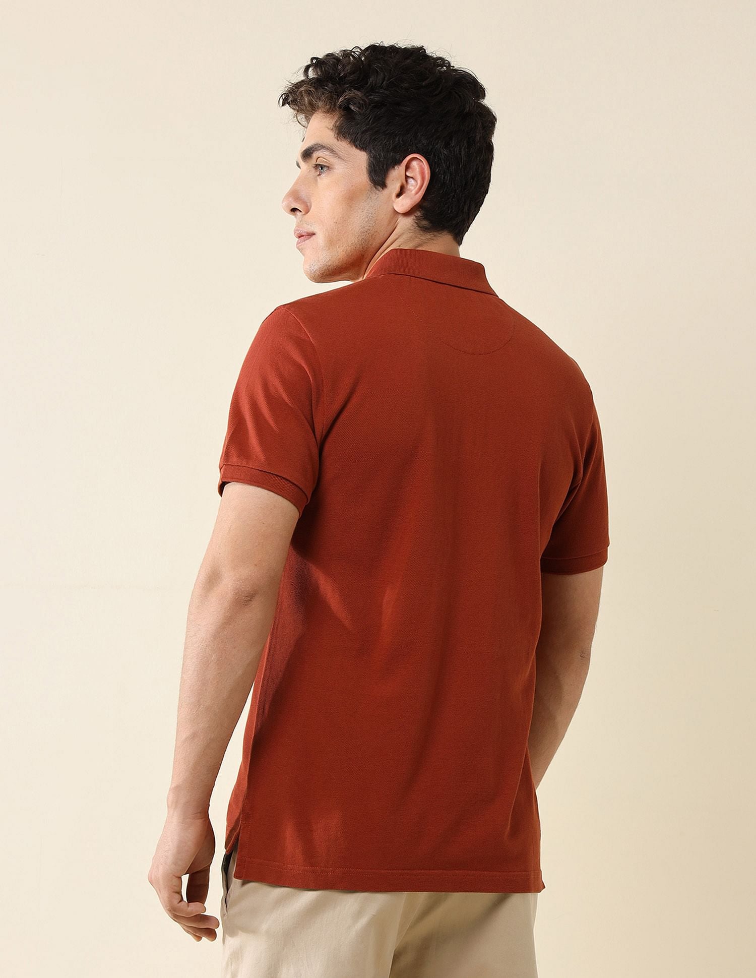 Pure Cotton Slim Fit Polo Shirt Rust - U.S. Polo Assn. India | Large