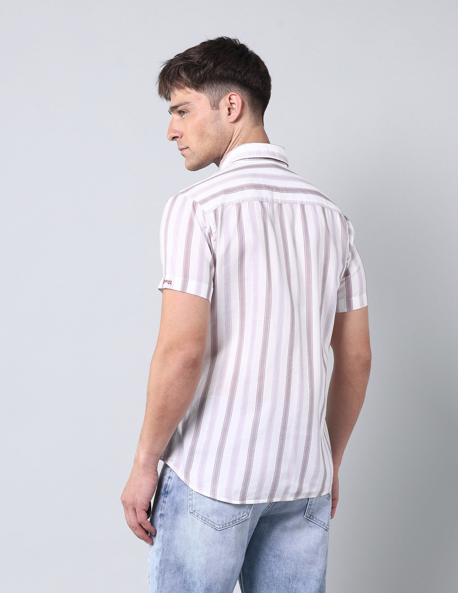 Vertical Striped Regular Fit Shirt Pink - U.S. Polo Assn. India | Large