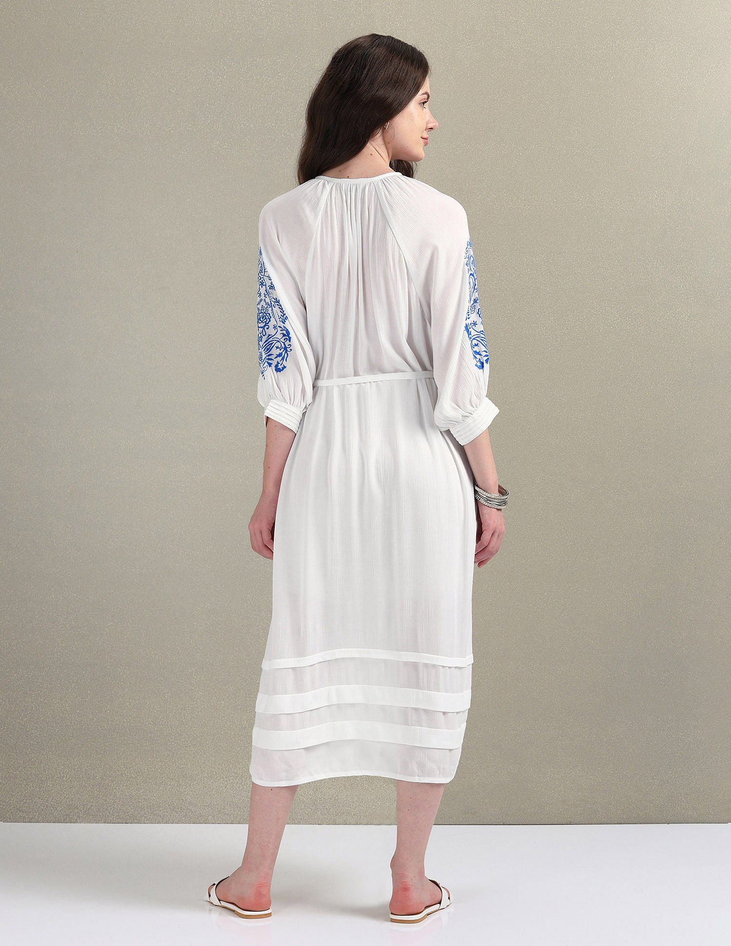 Crinkle Viscose Midi Dress White - U.S. POLO ASSN. | Large