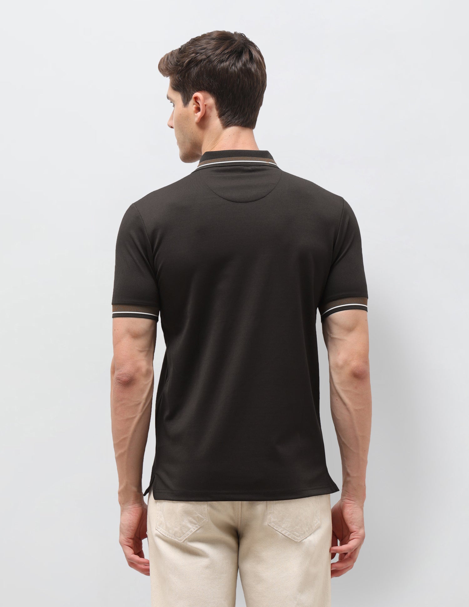Solid Slim Fit Polo Shirt Dark Brown - U.S. Polo Assn. India | Large