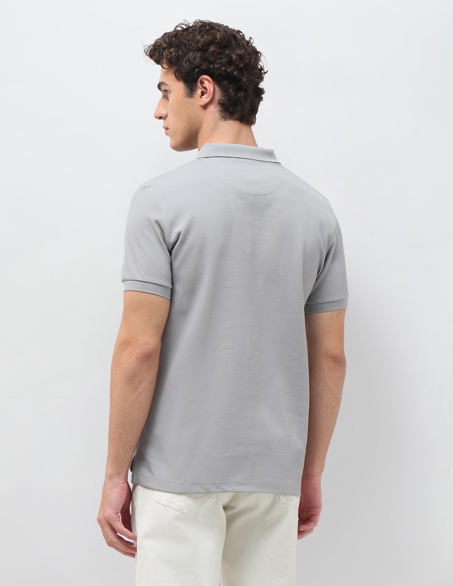 Solid Slim Fit Polo Shirt Grey - U.S. Polo Assn. India | Large