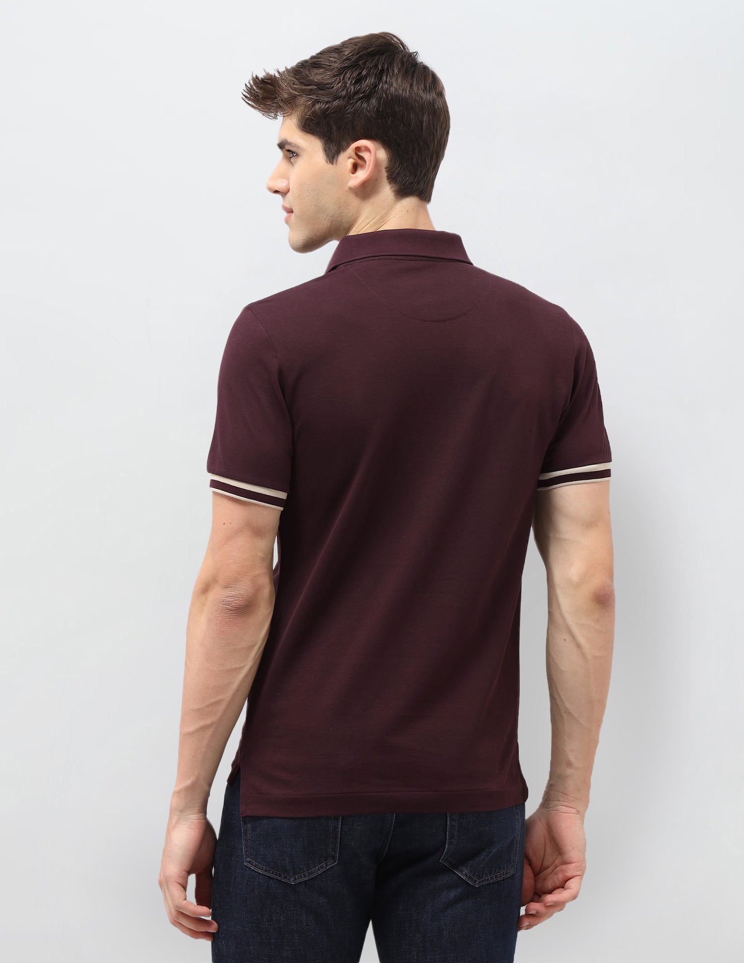 Solid Slim Fit Polo Shirt Maroon - U.S. Polo Assn. India | Large