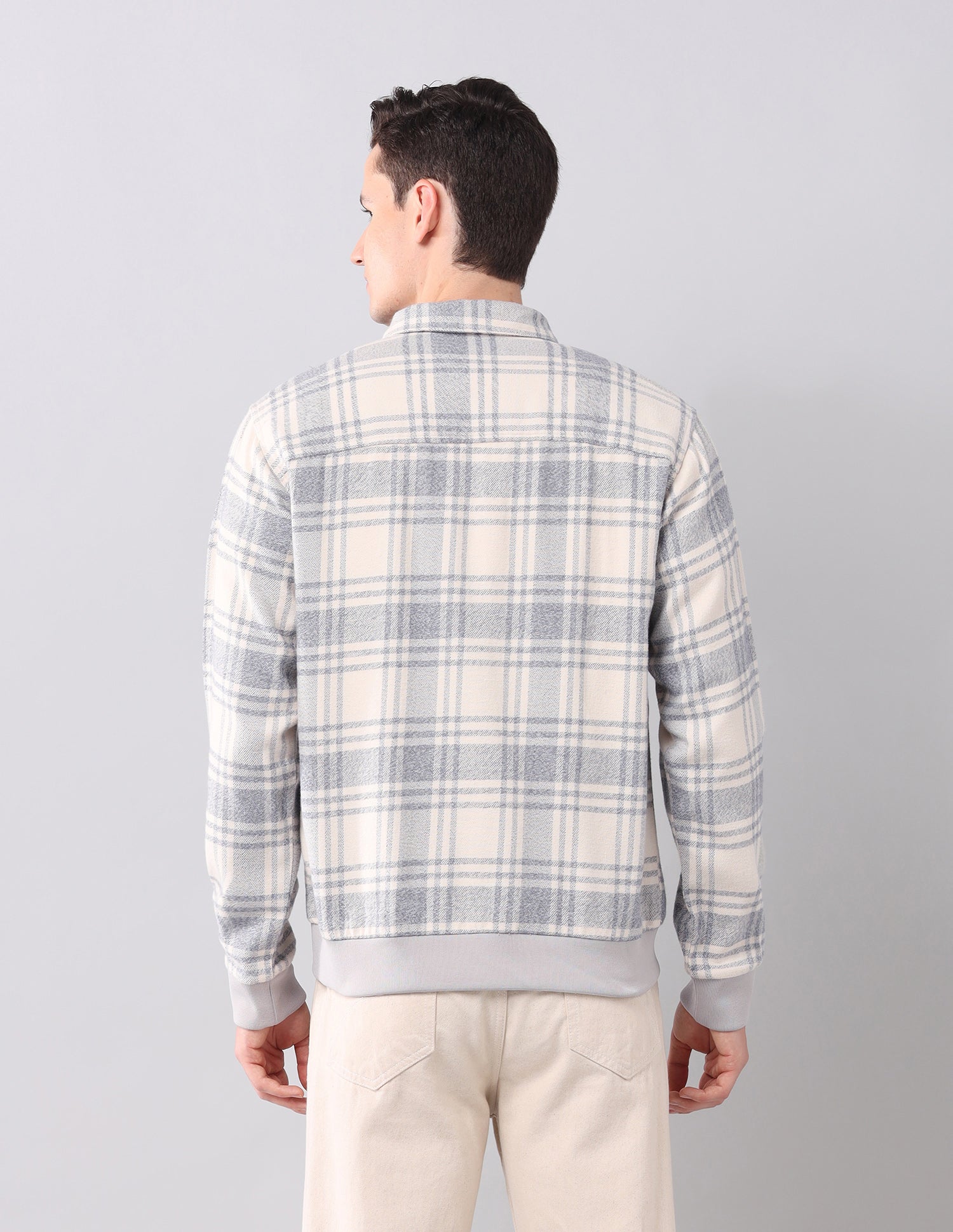 Tartan Checked Slim Fit Shirt Off White - U.S. Polo Assn. India | Large