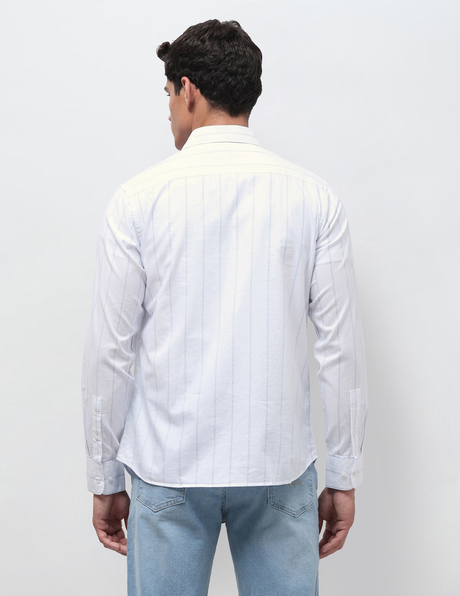 Vertical Striped Regular Fit Shirt White - U.S. Polo Assn. India | Large