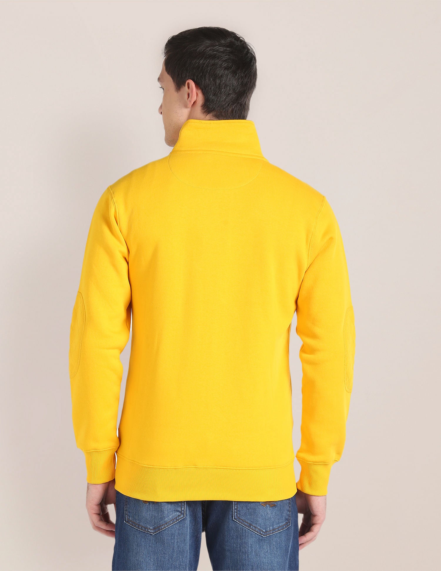 High Neck Solid Sweatshirt Yellow - U.S. Polo Assn. India | Large