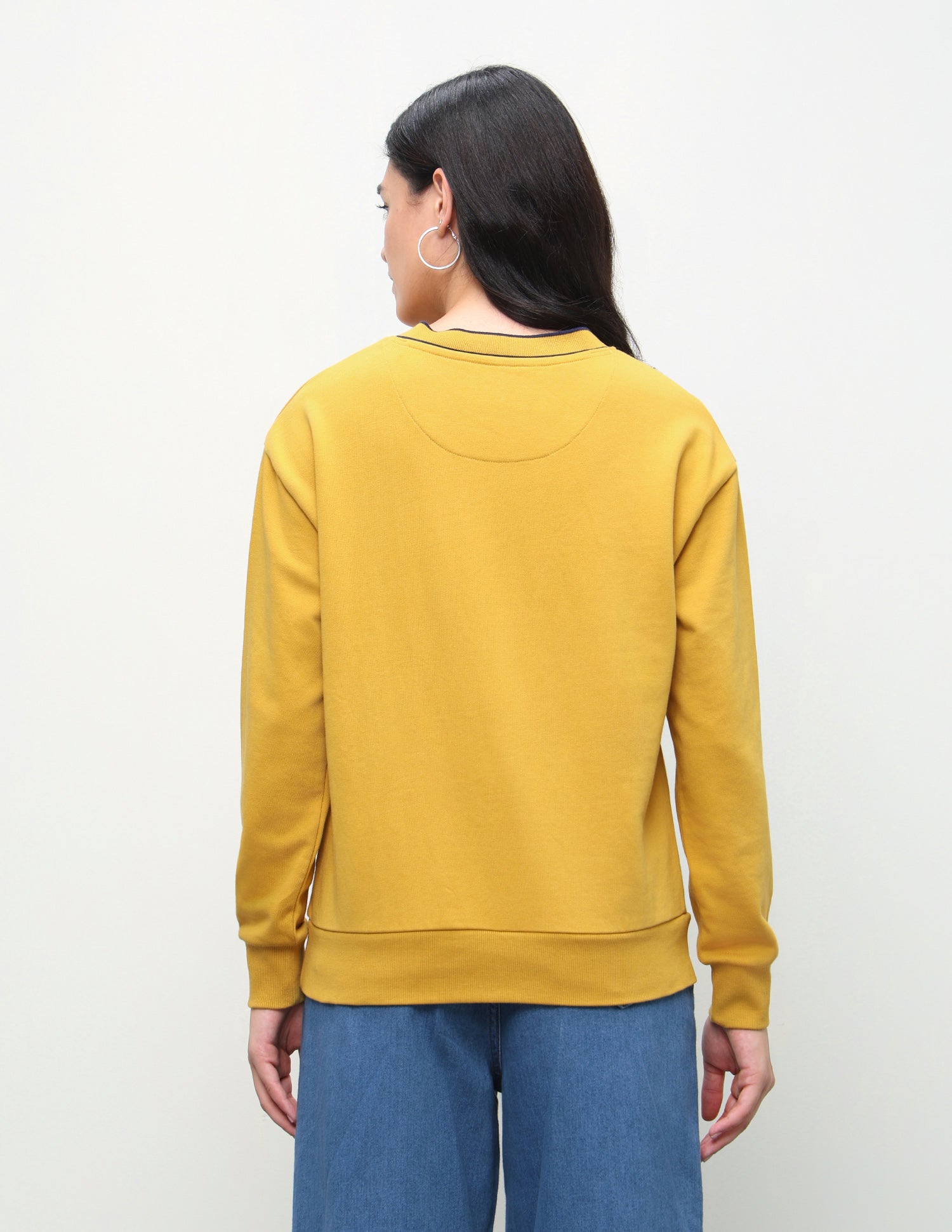 Solid Regular Fit Sweatshirt Mustard - U.S. Polo Assn. India | Large