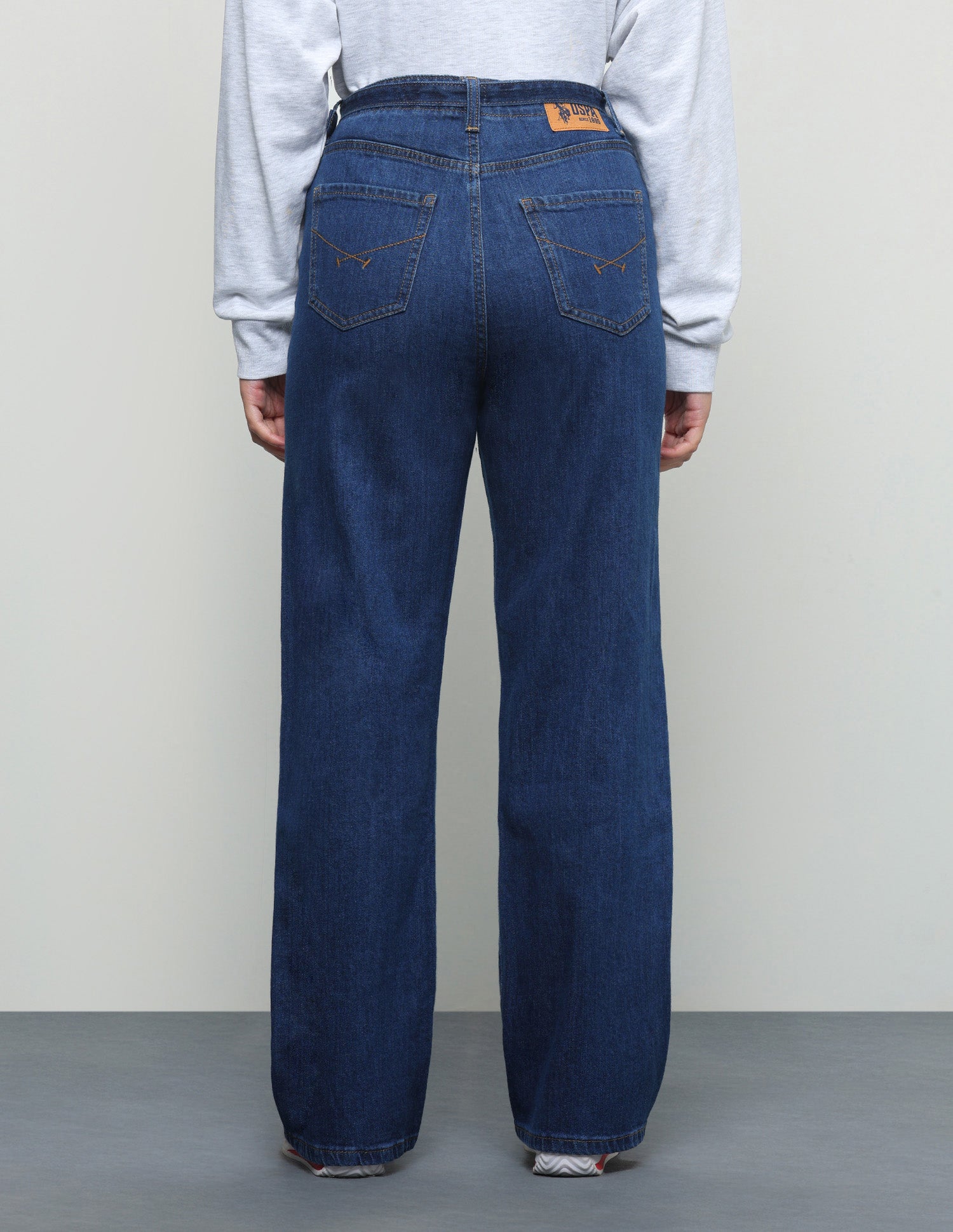 Whiskered Straight Fit Jeans Dark Blue - U.S. Polo Assn. India | Large