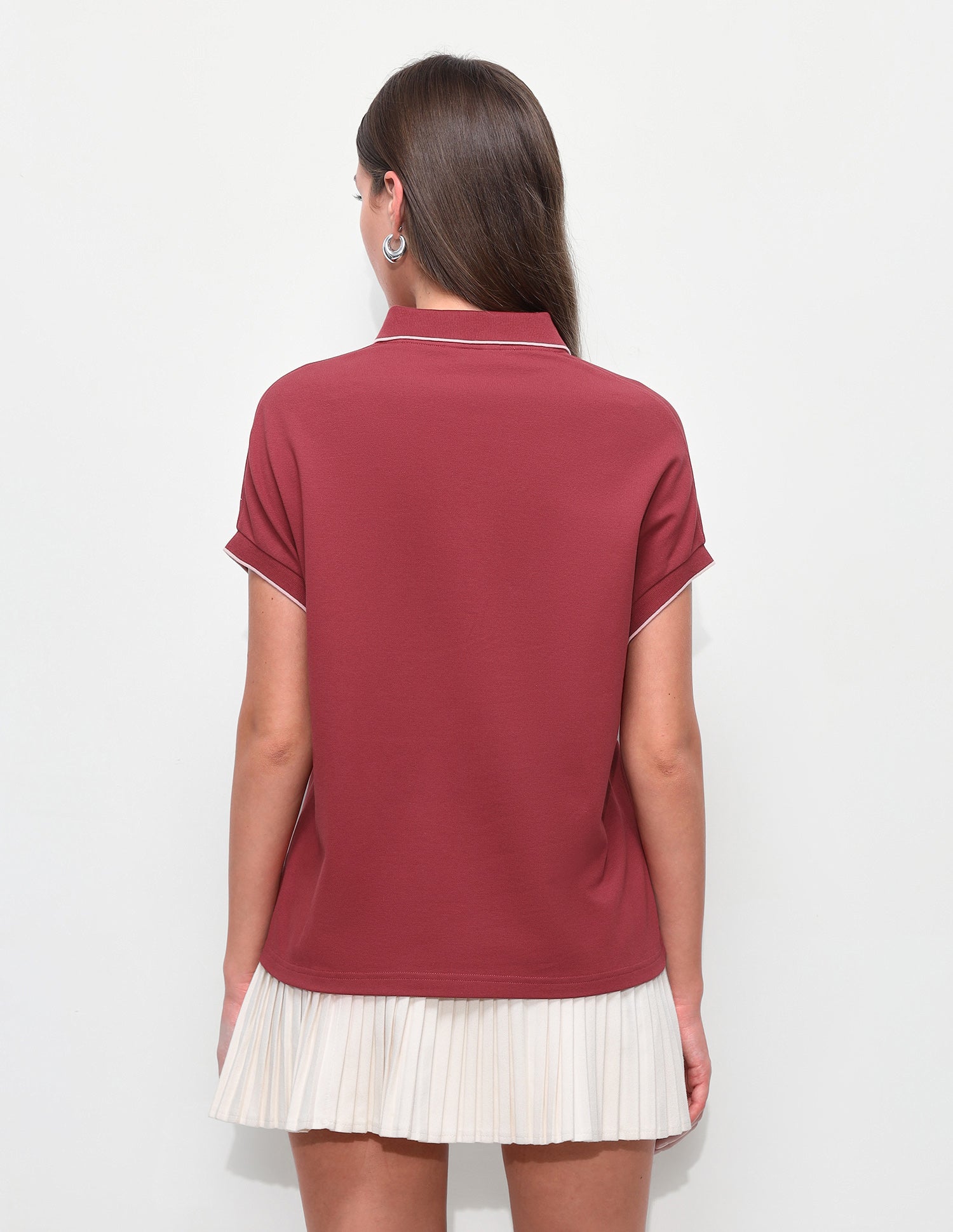 Floral Printed Boxy Fit Polo Shirt Maroon - U.S. Polo Assn. India | Large