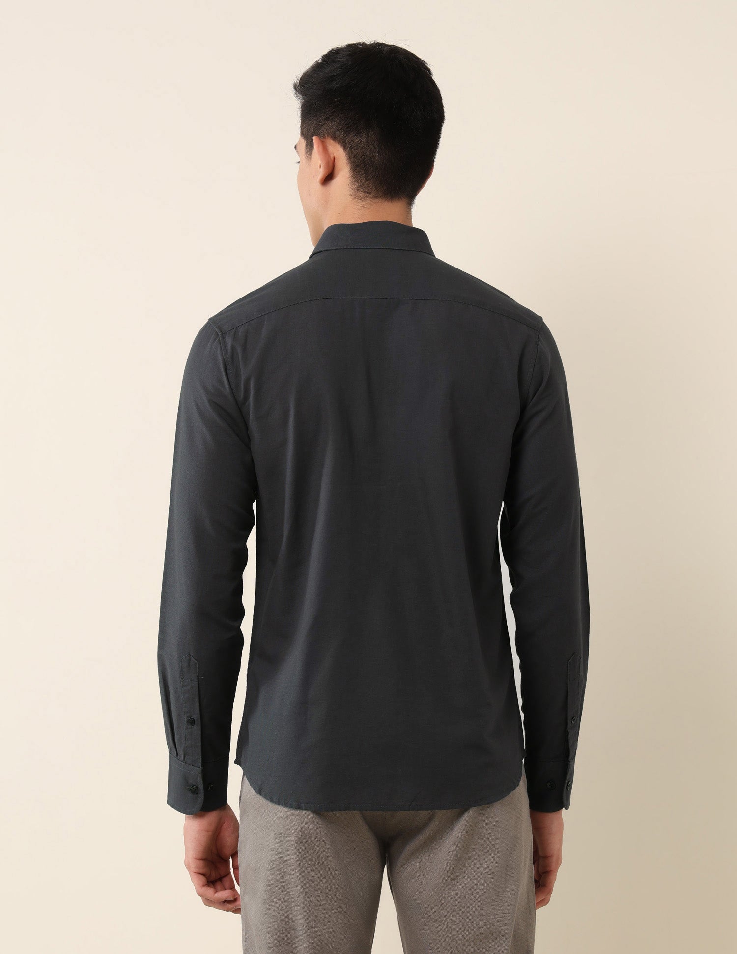 Tailored Fit Twill Shirt Dark Grey - U.S. Polo Assn. India | Large