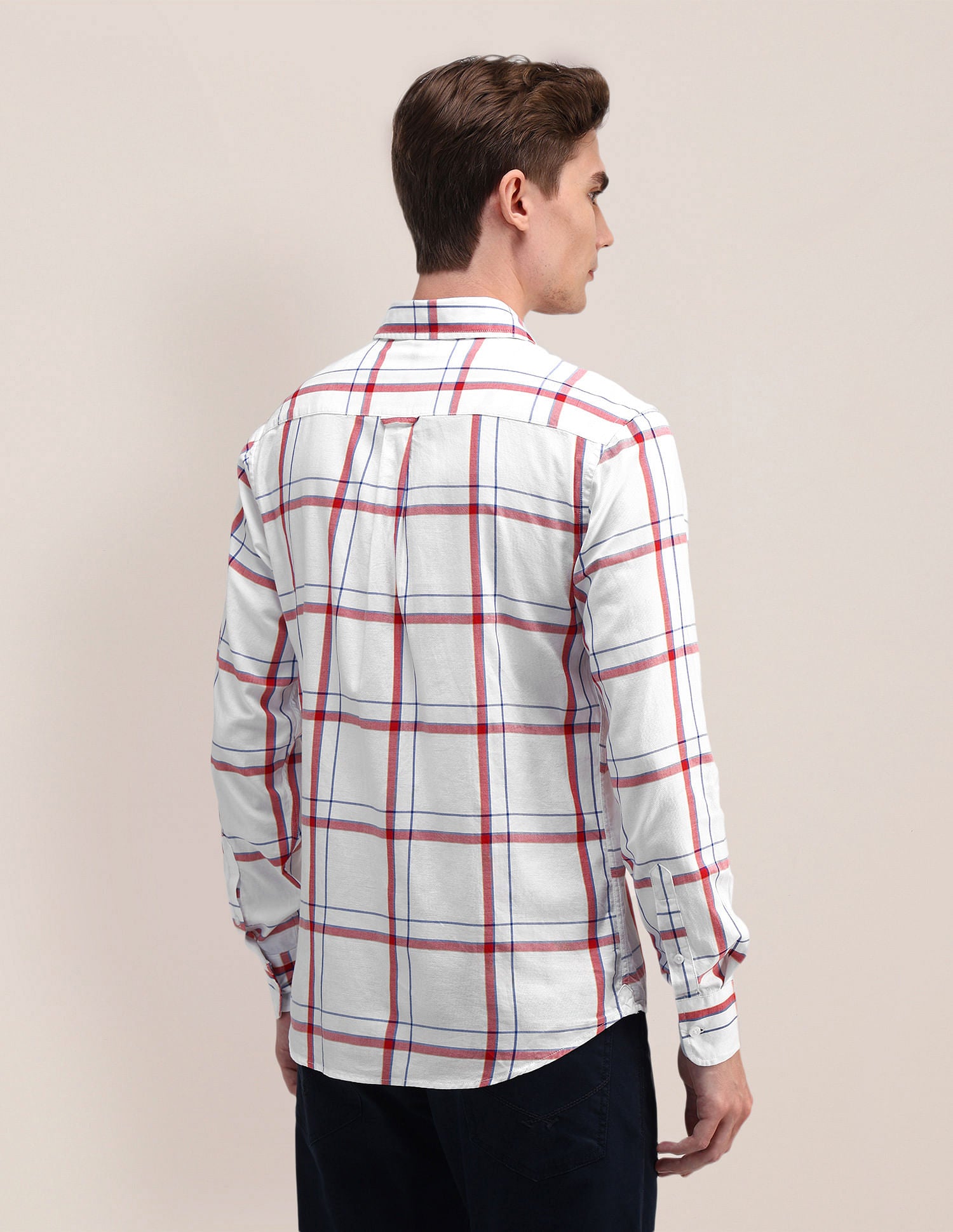 Tartan Check Dobby Cotton Shirt White - U.S. Polo Assn. India | Large