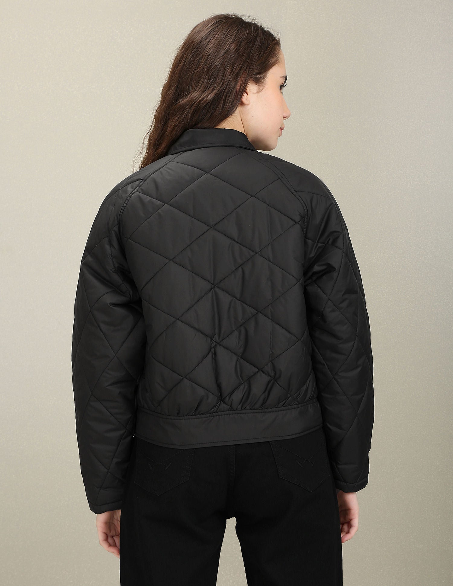 Solid Quilted Jacket Black - U.S. POLO ASSN. | Large