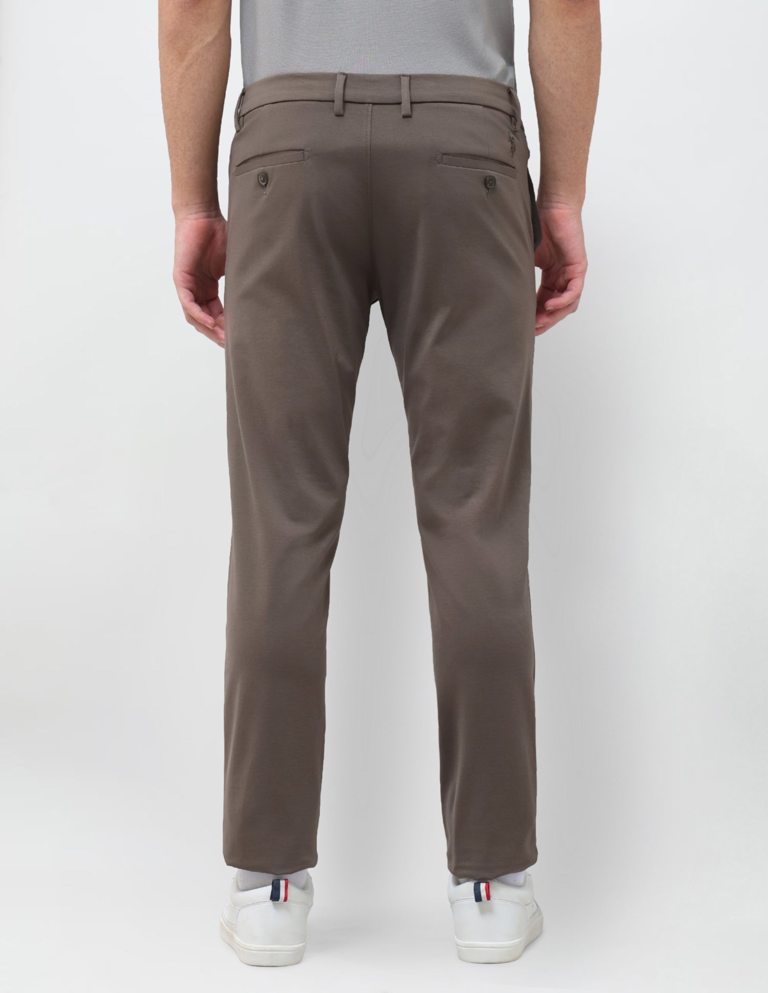 Satin Slim Fit Trousers Brown - U.S. Polo Assn. India | Large