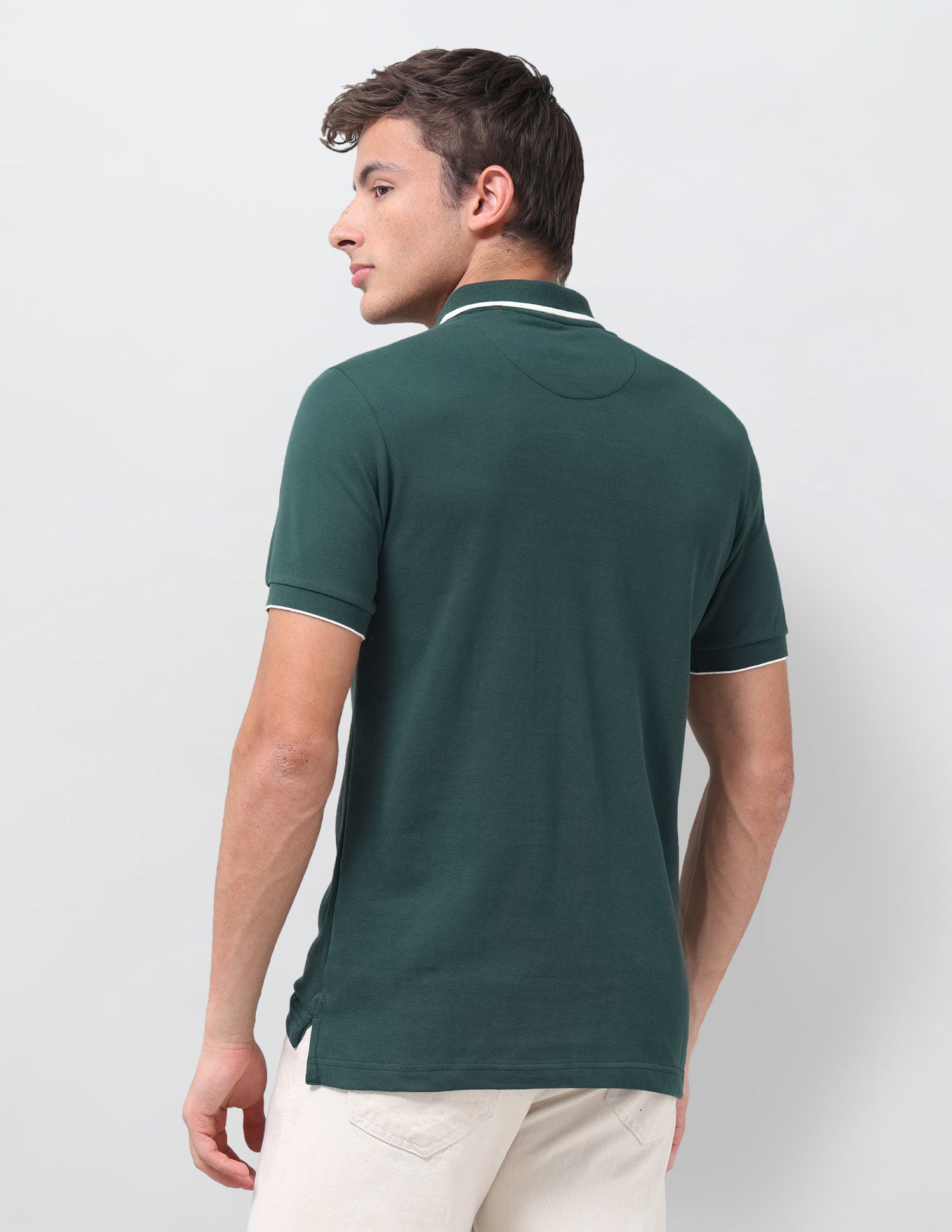Solid Regular Fit Polo Shirt Dark Green - U.S. Polo Assn. India | Large